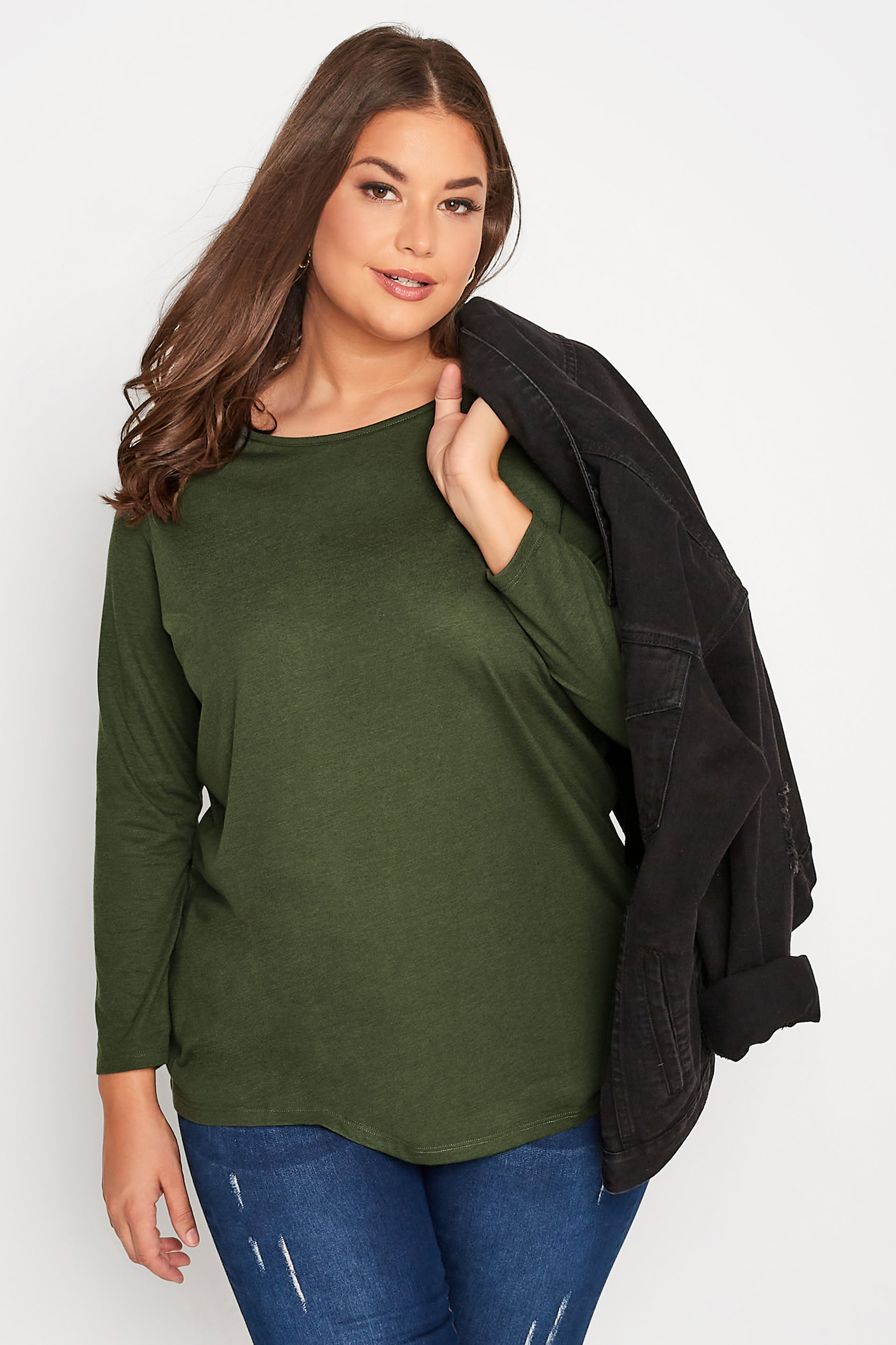 Curve Forest Green Long Sleeve T-Shirt 1