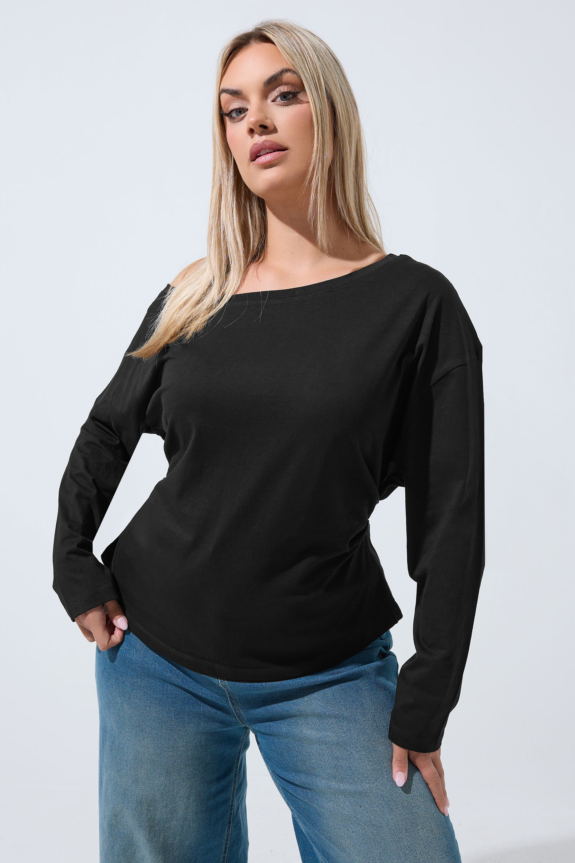 LIMITED COLLECTION Black Off Shoulder Long Sleeve Top 3