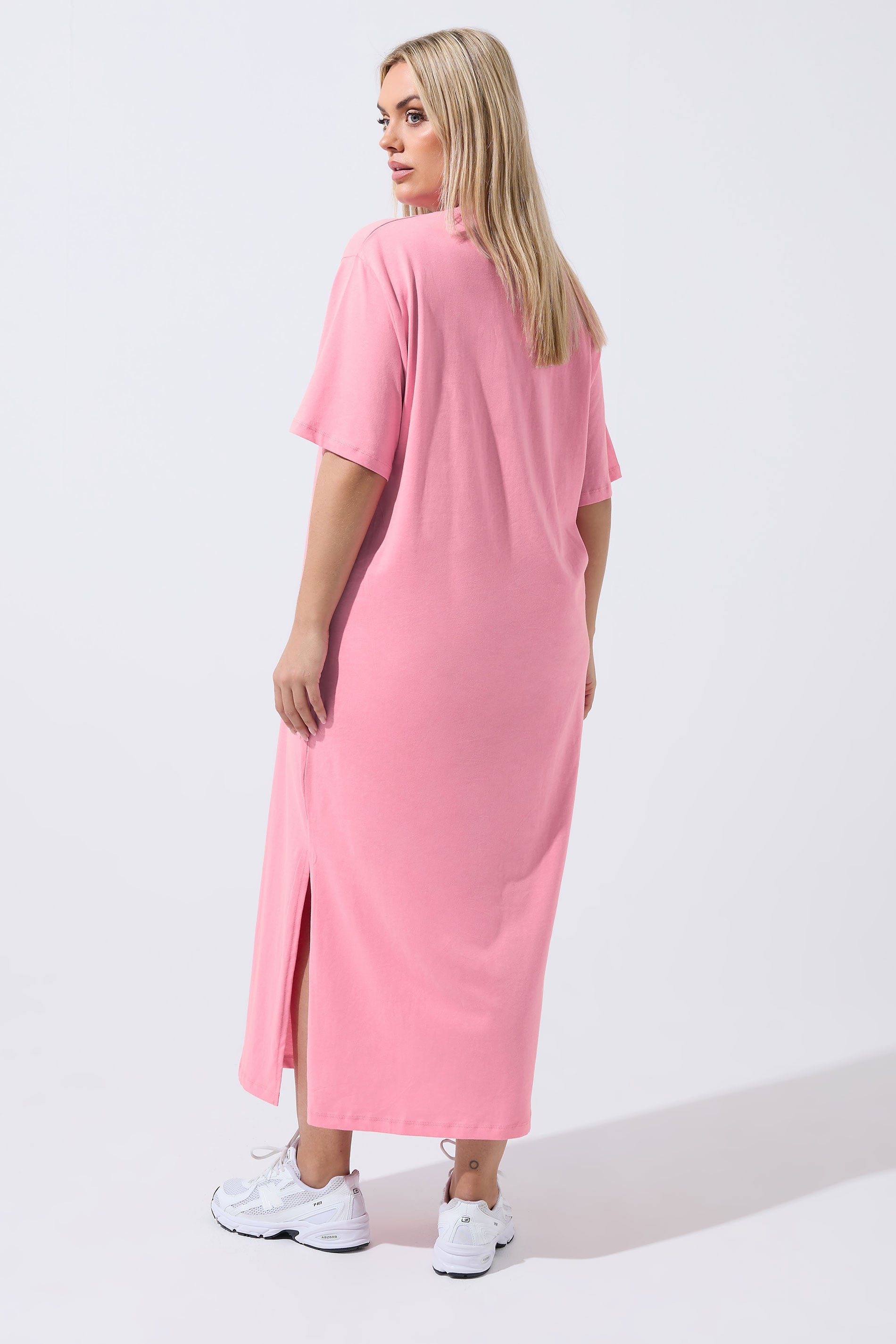 LIMITED COLLECTION Plus Size Pink 'Beach Club' Slogan Maxi Dress | Yours Clothing 2