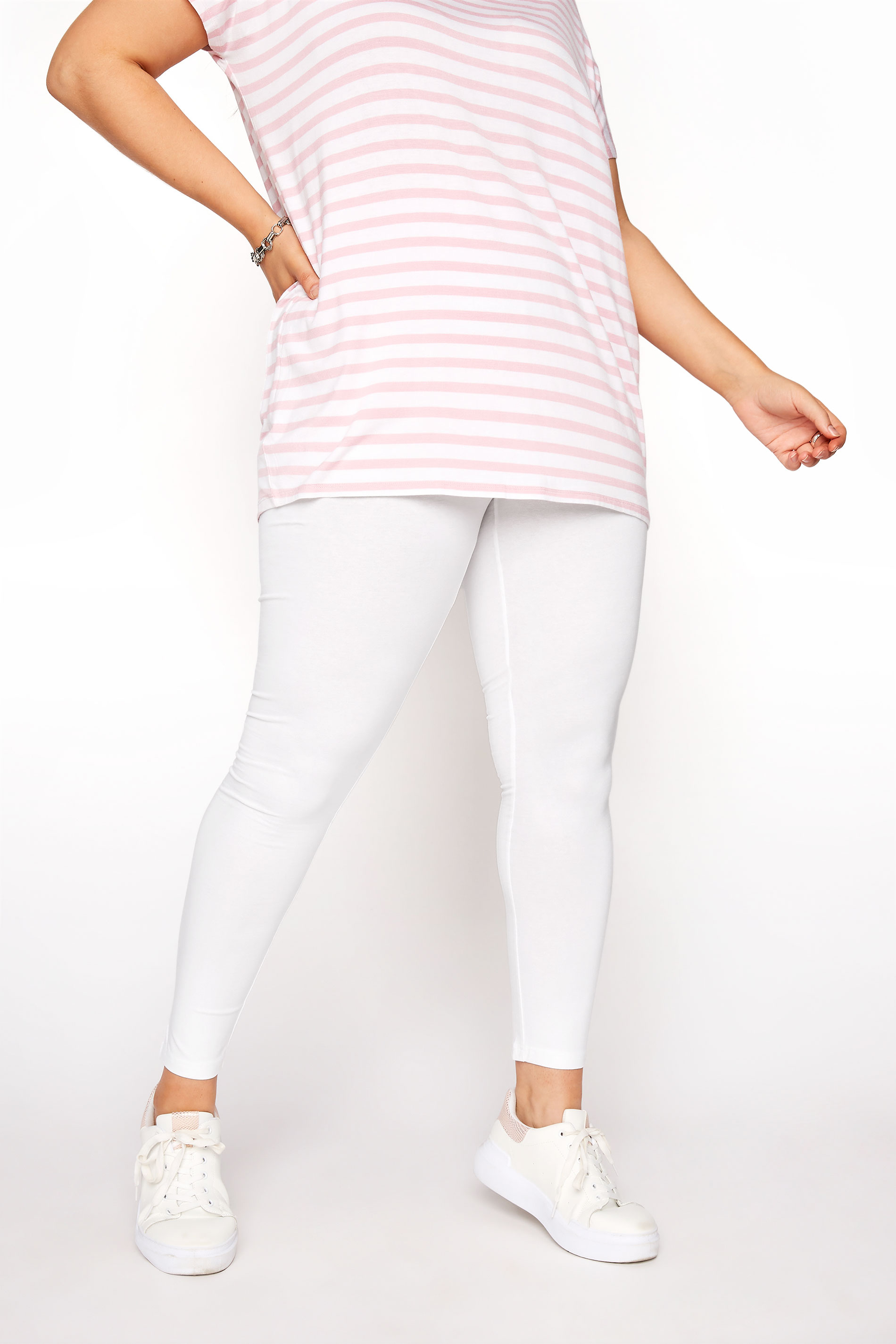 Plus SIze YOURS FOR GOOD White Organic Cotton Leggings | Yours Clothing 2