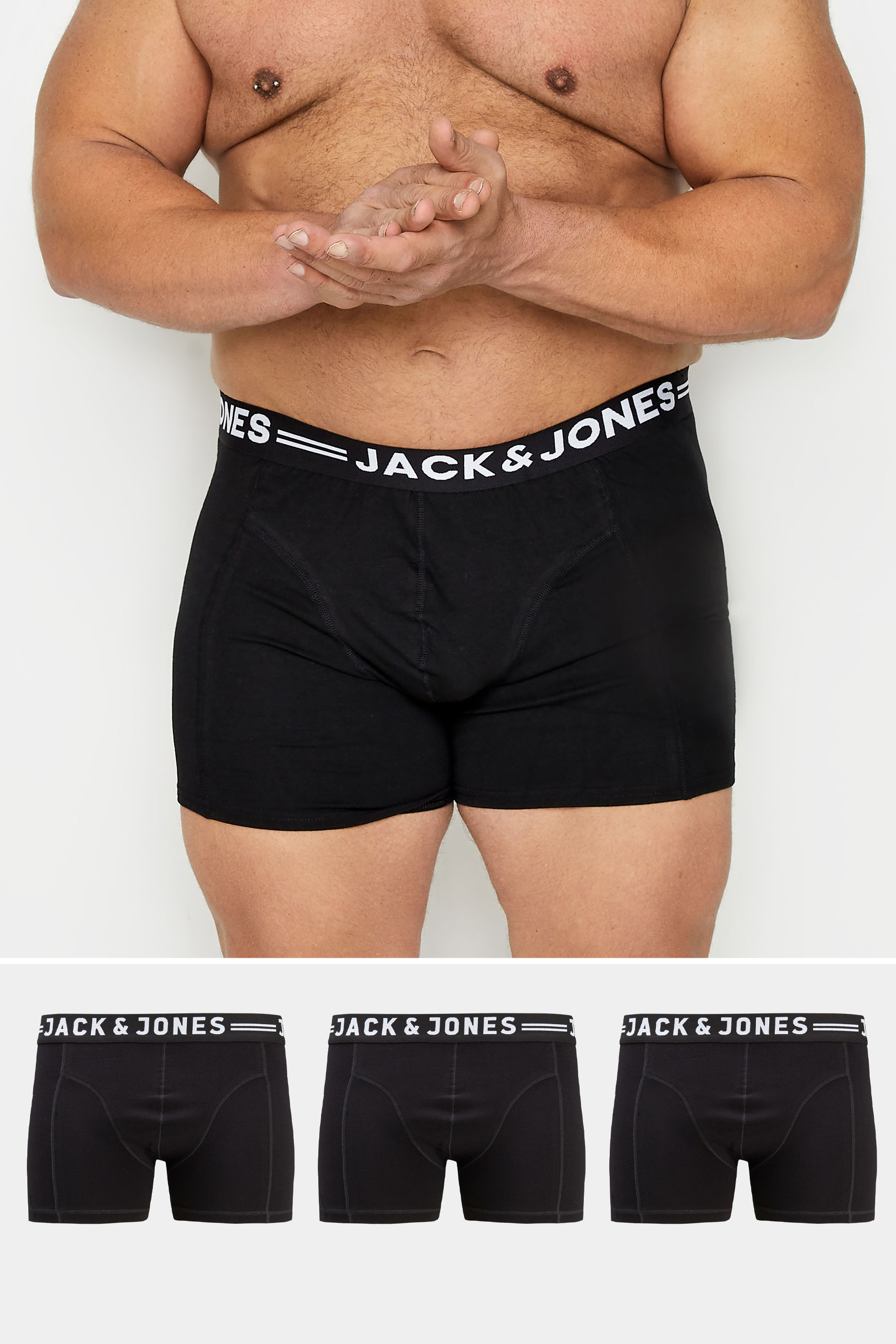 JACK & JONES Black 3 Pack Trunks 1
