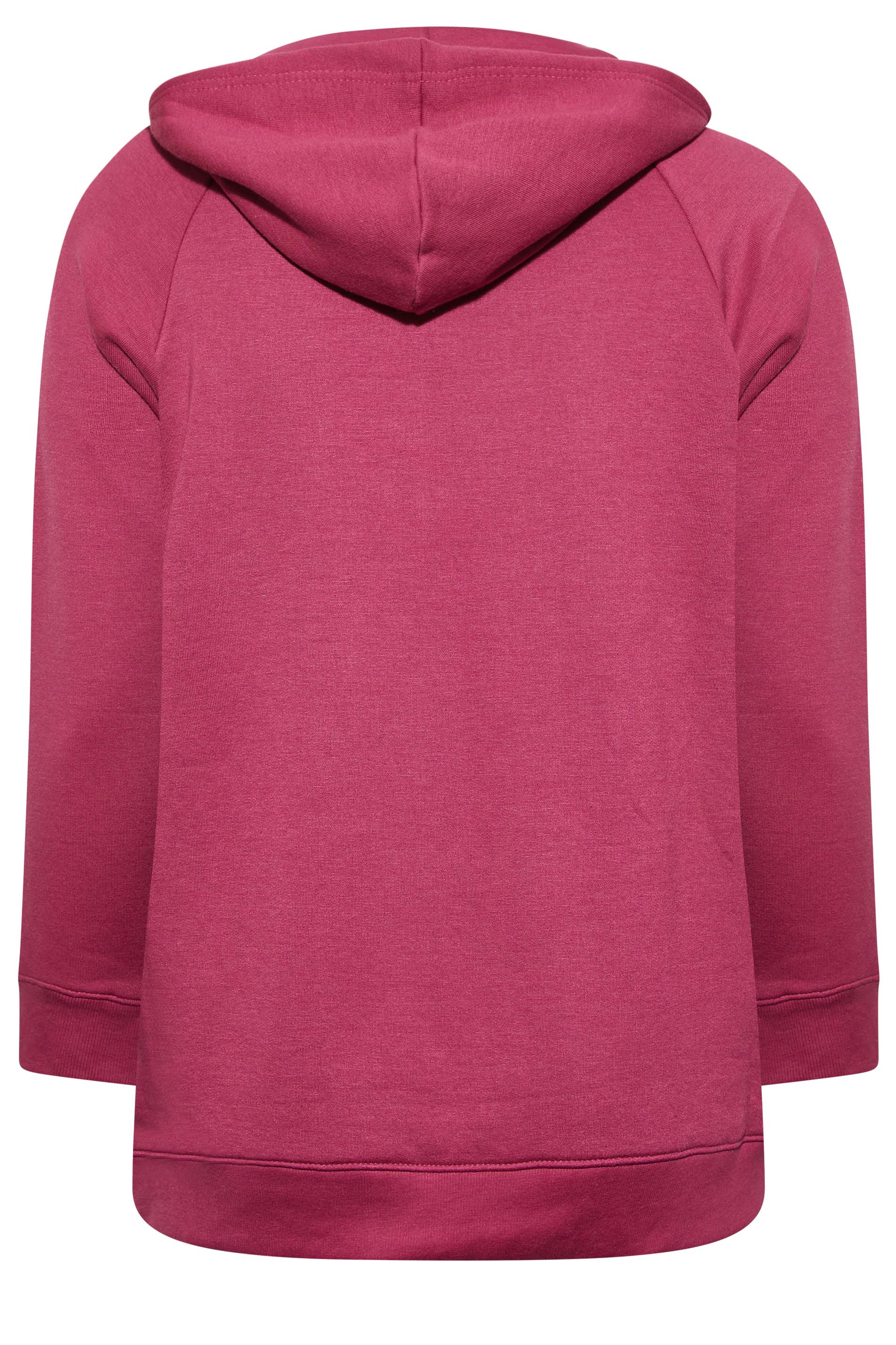 Plus Size Pink Raglan Zip Through Hoodie | Yours Clothing