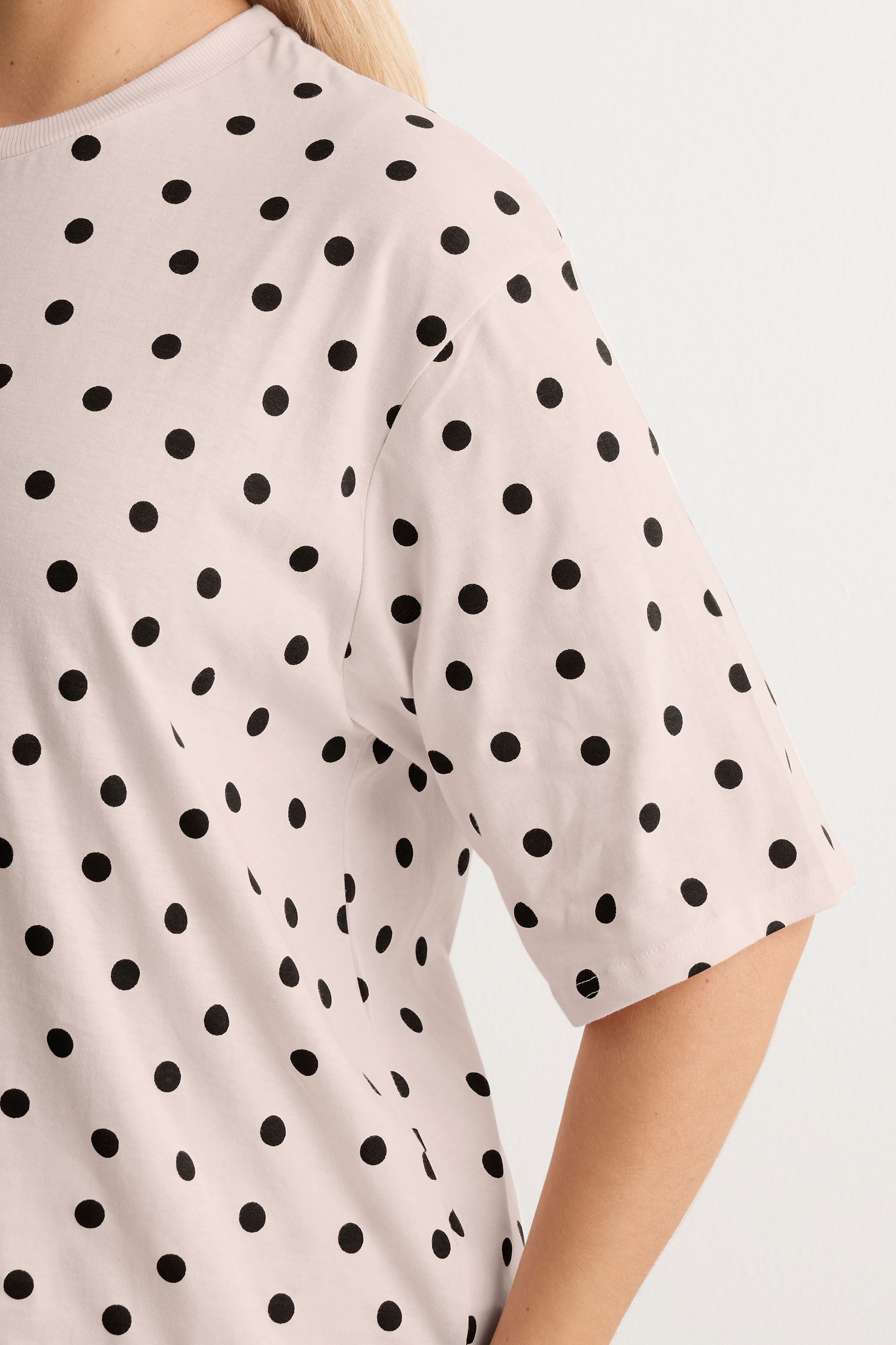 YOURS Plus Size Pink Polka Dot Sleep Tee Top | Yours Clothing 4