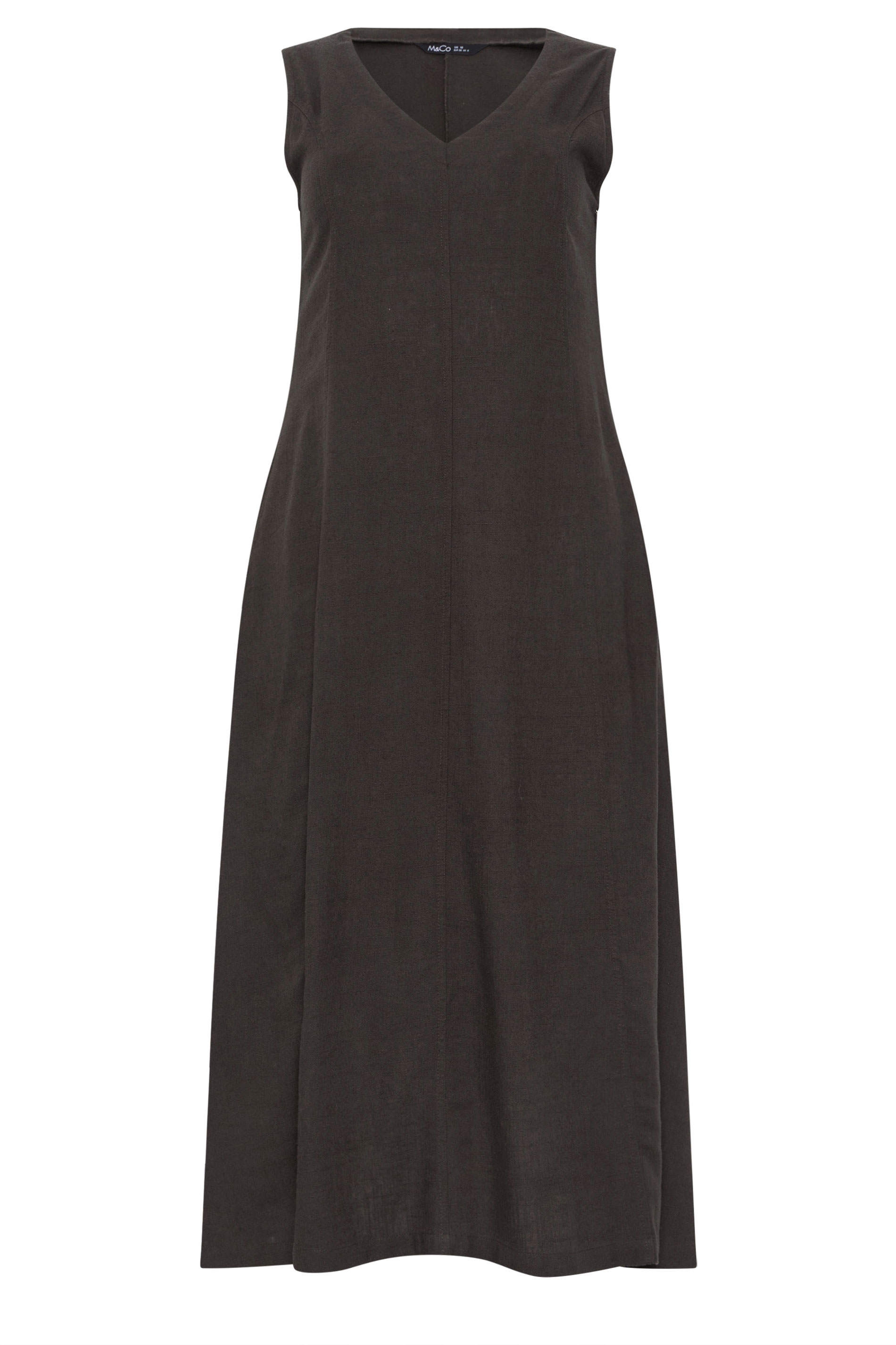 M&Co Chocolate Brown Linen Midi Dress | M&Co 7