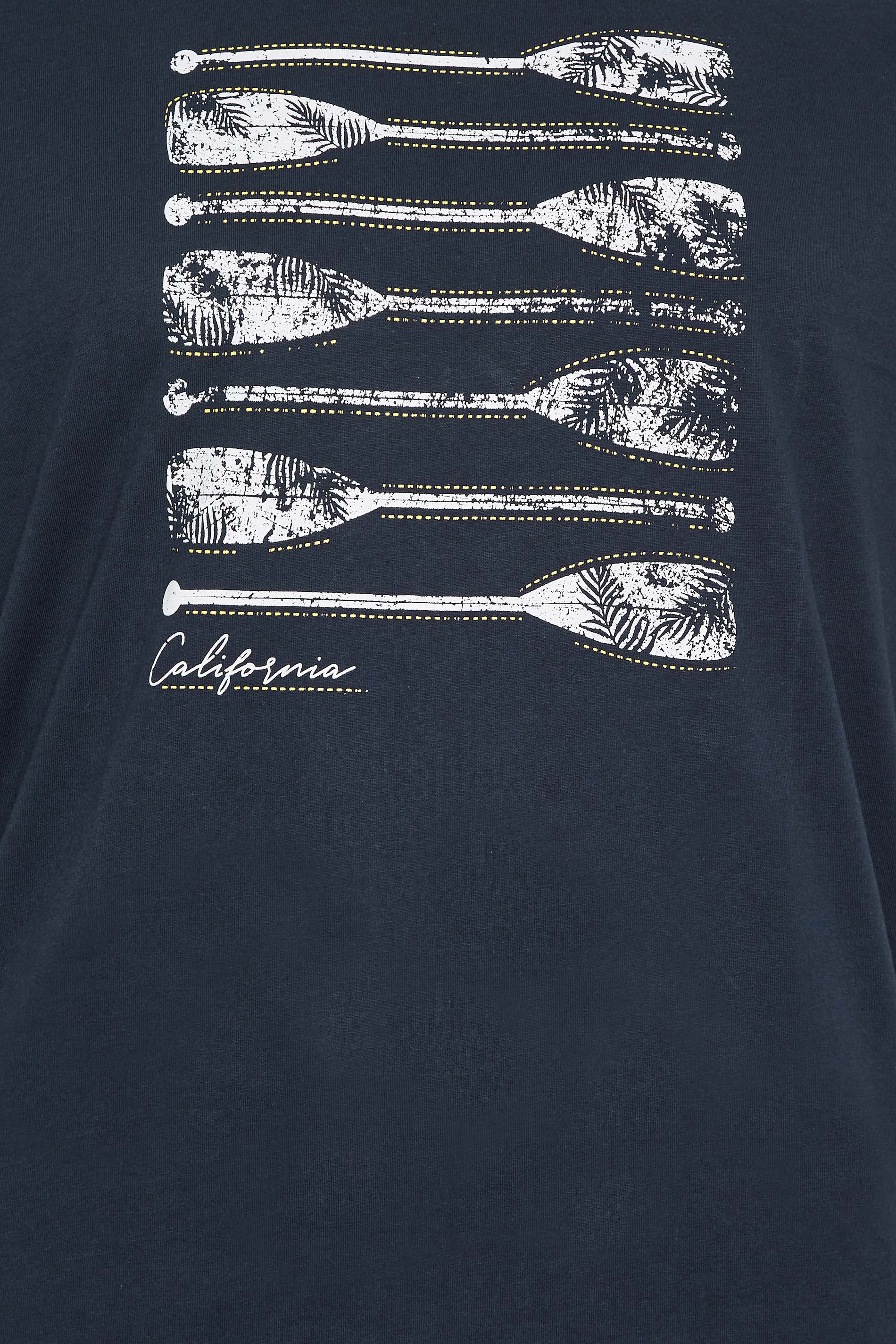 BadRhino Big & Tall Navy Blue Paddle Print T-Shirt | BadRhino 3