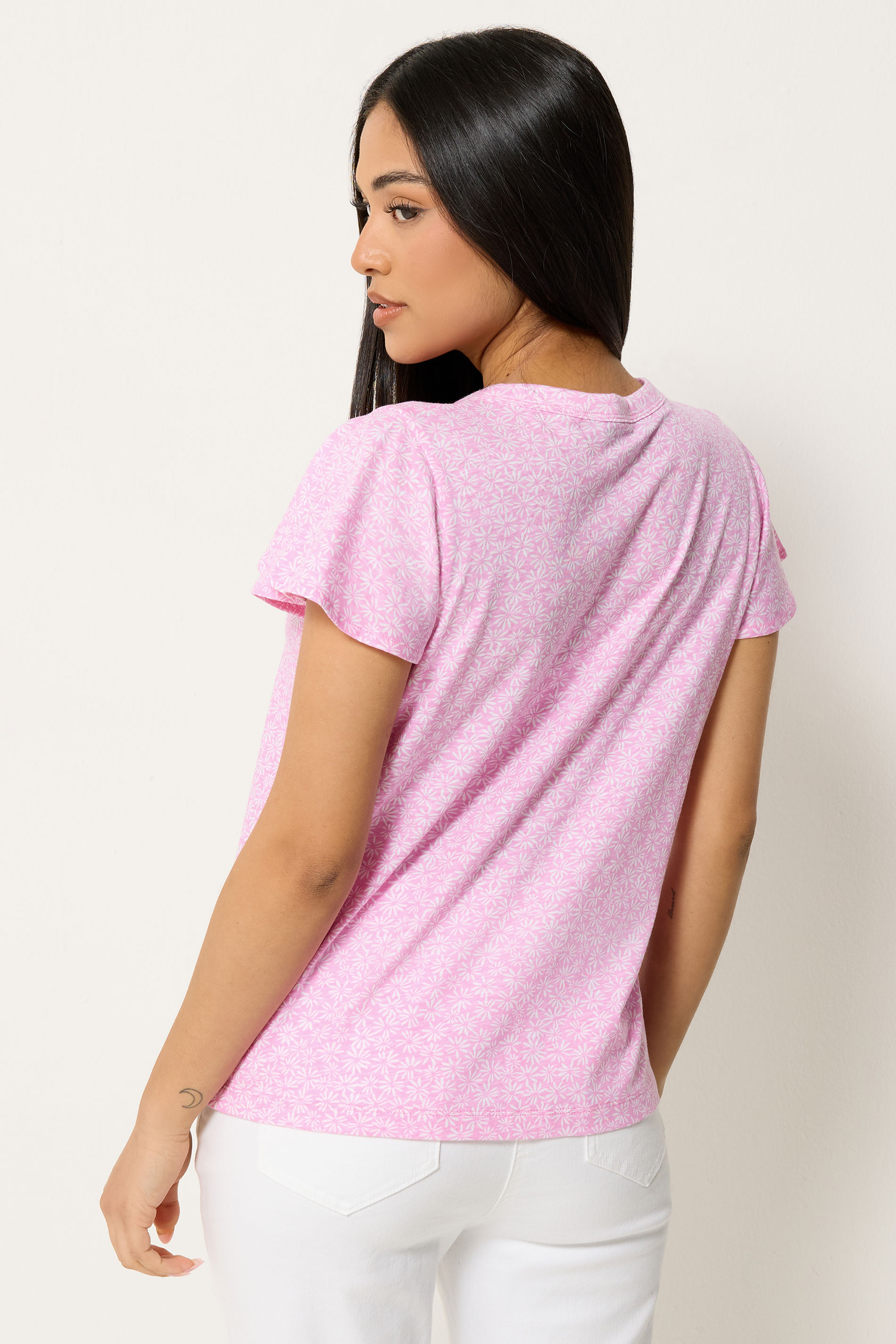 M&Co Petite Pink Short Sleeve Cotton Shirt | M&Co 2