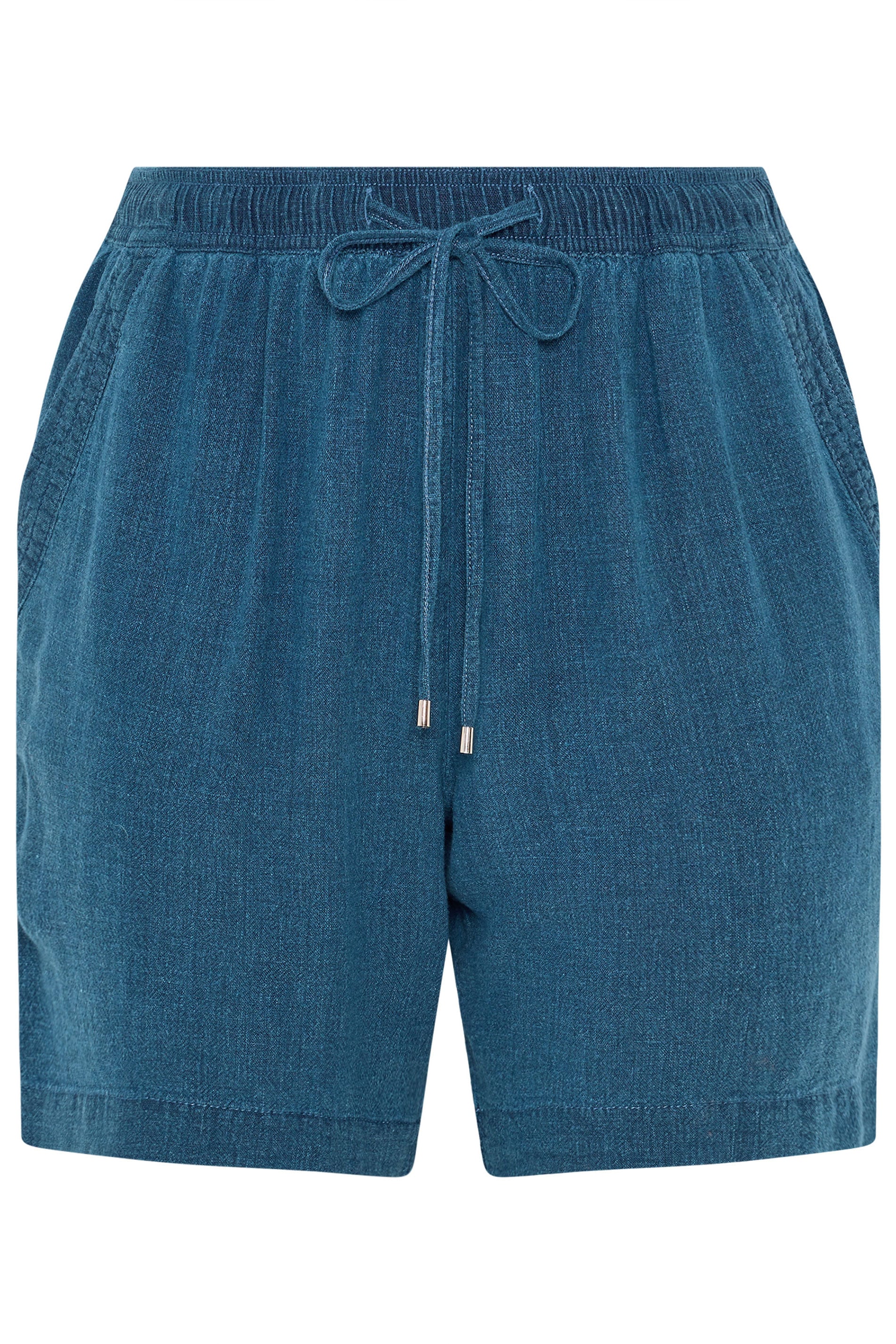 EVANS Plus Size Blue Linen Shorts | Evans 6