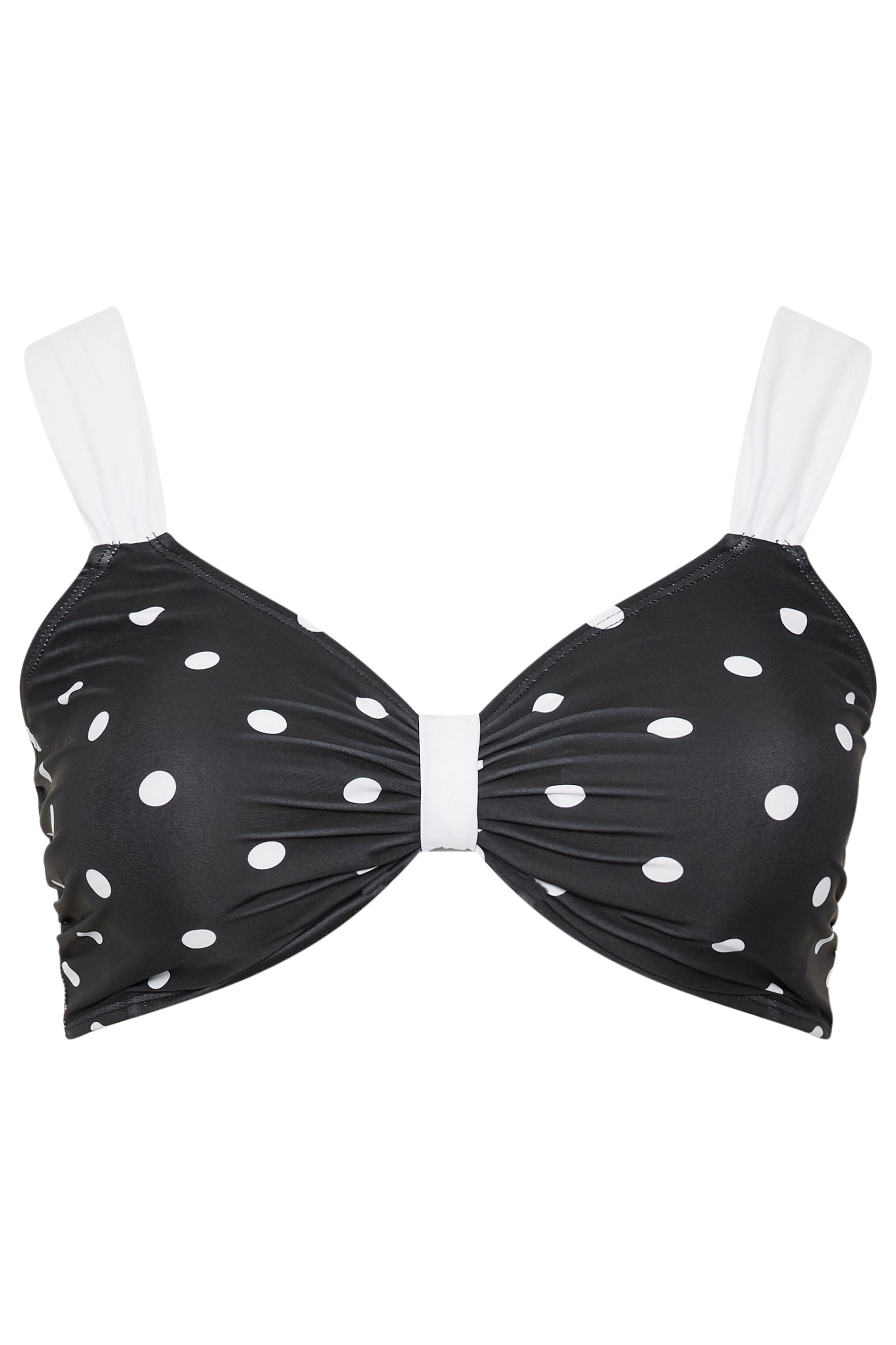 YOURS Plus Size Black Polka Dot Bikini Top | Yours Clothing 5