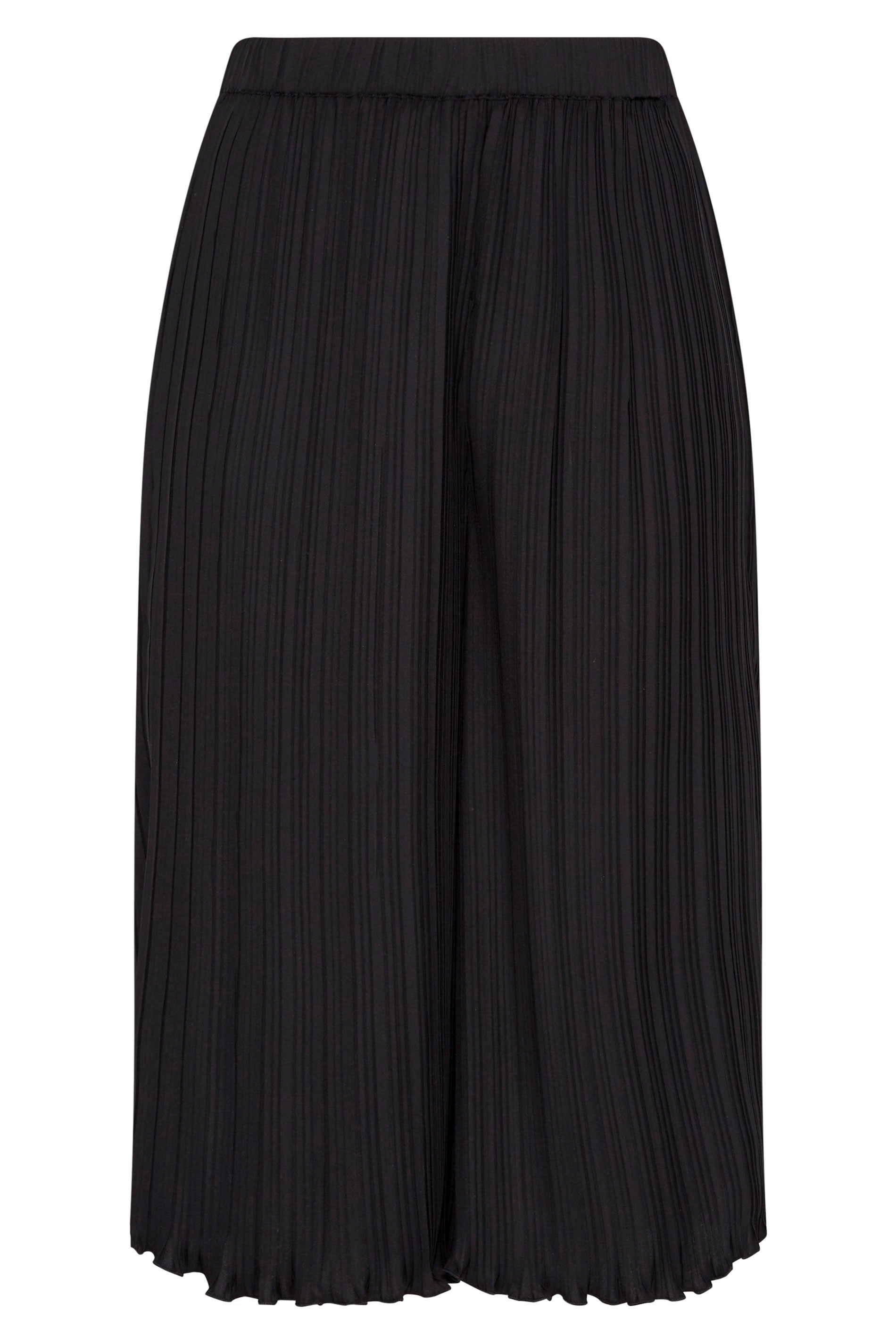 YOURS LONDON Plus Size Black Pleated Culottes | Yours Clothing 3