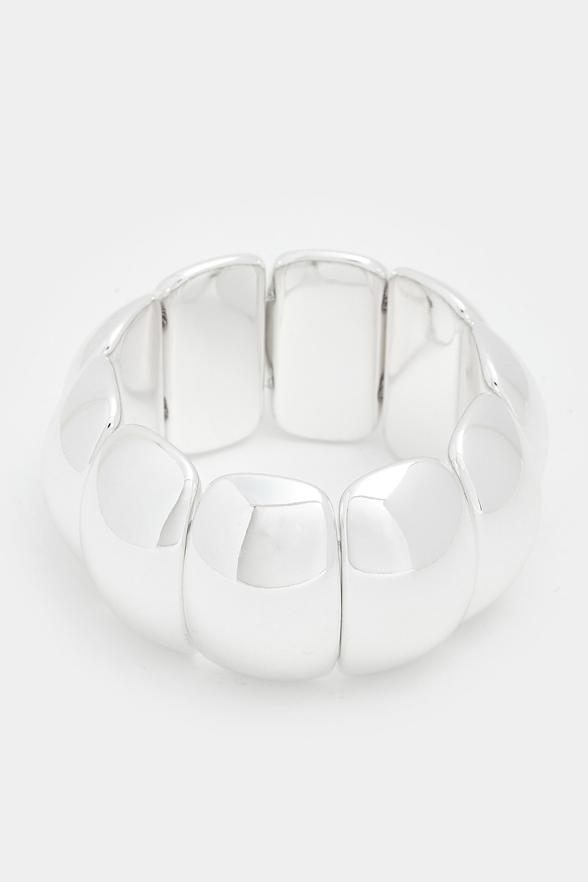 Silver Tone Statement Bead Stretch Bracelet | Yours Clothing 3
