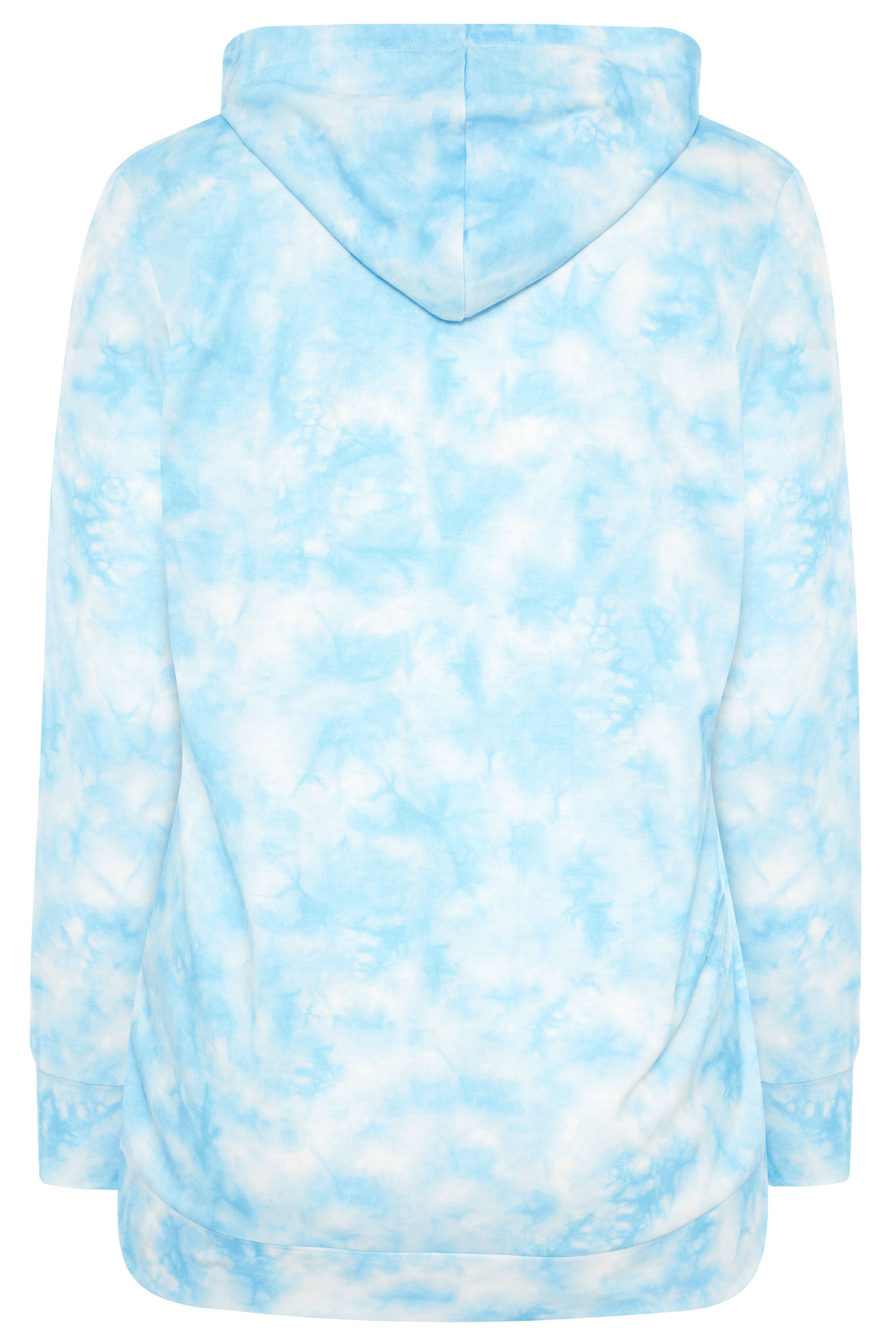 Blue Tie Dye Zip Hoodie | Yours Clothing