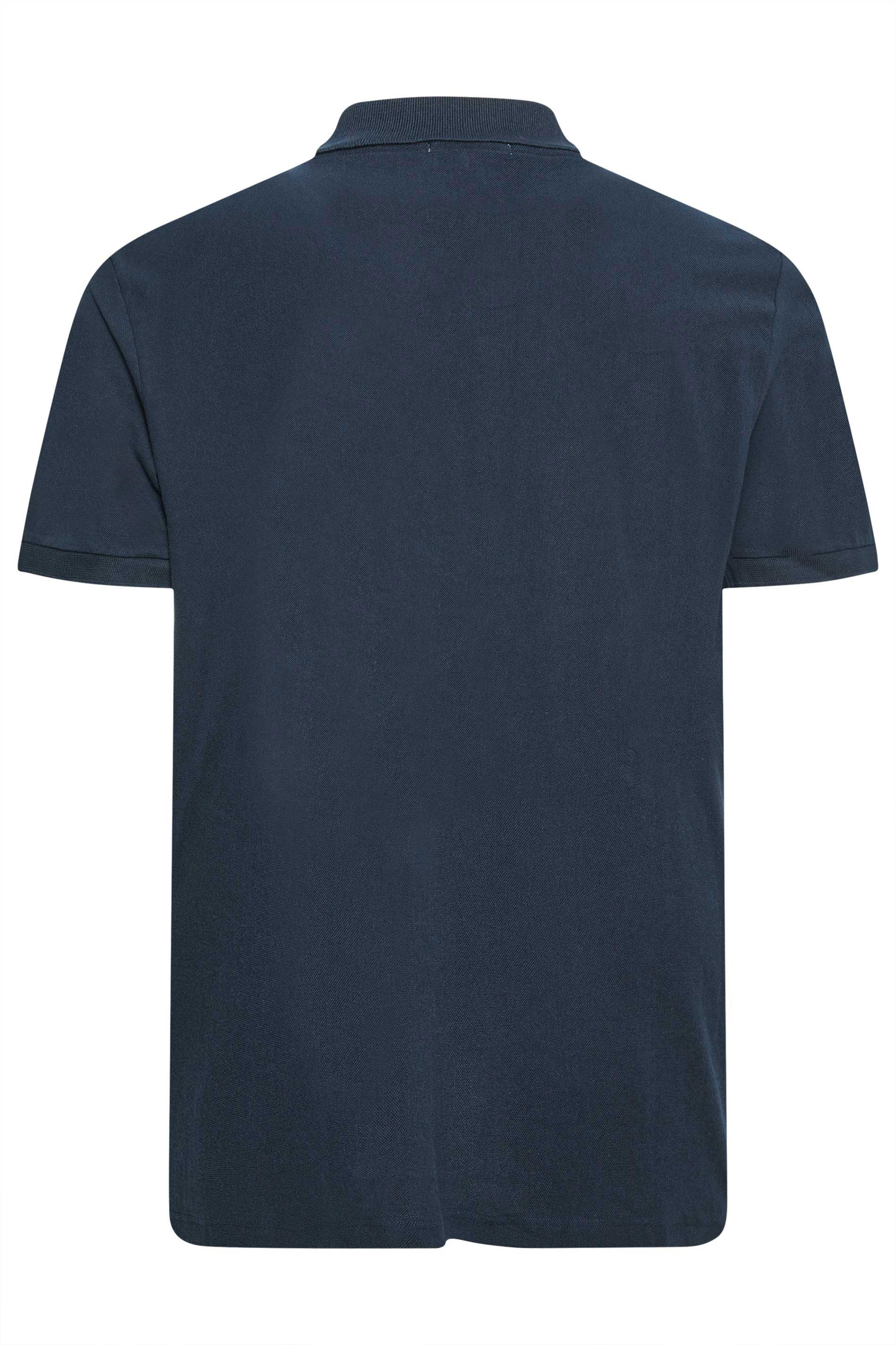 BEN SHERMAN Big & Tall Navy Blue Stripe Mod Polo Shirt | BadRhino 3