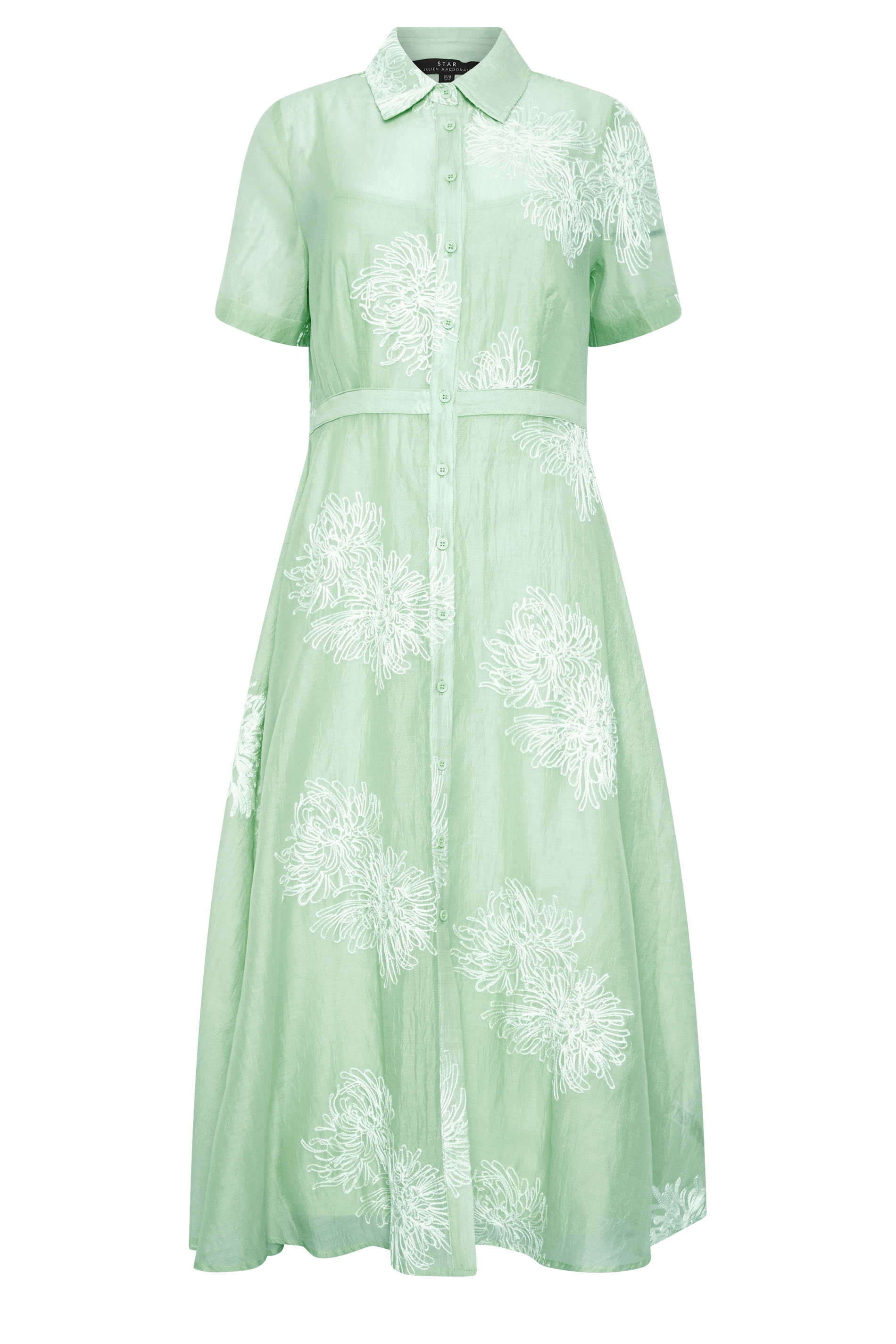 STAR Sage Green Embroidered Shirt Dress | StarByJM 1