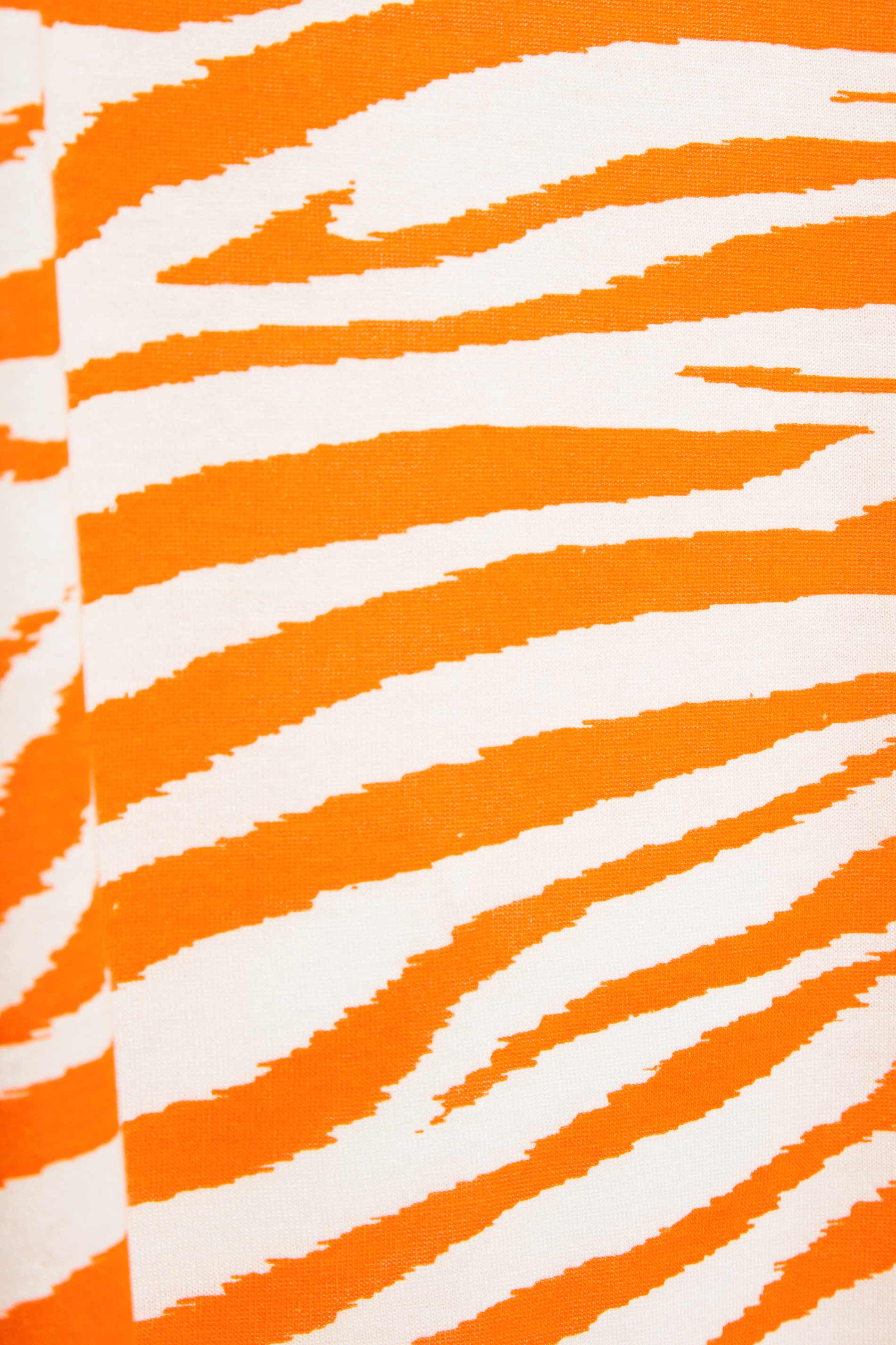 Grande taille  Tops Grande taille  T-Shirts | T-Shirt Orange Zébré Design Oversize - GK01241