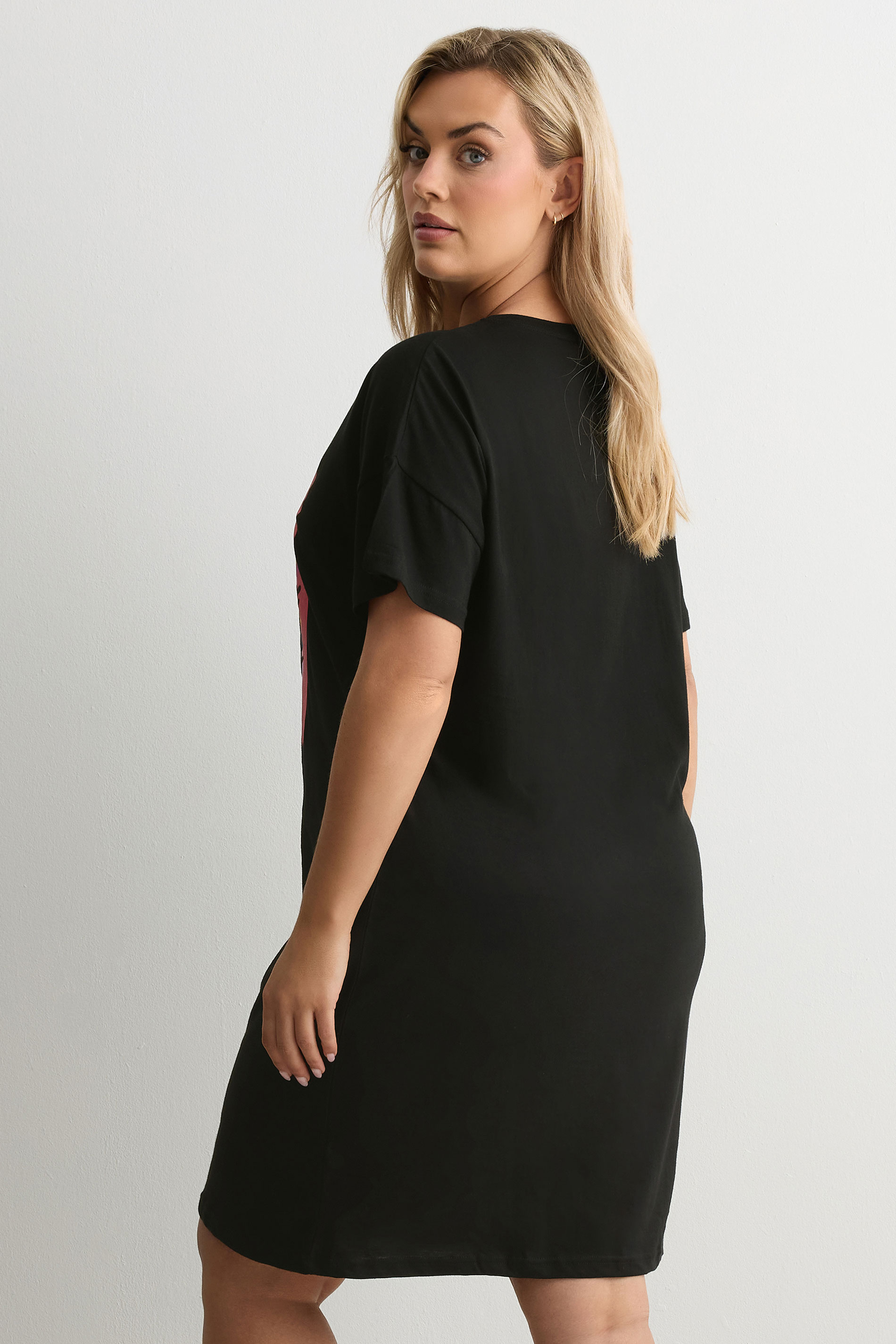 YOURS Plus Size Black 'Fresh Sardines' Sleep Tee Nightdress | Yours Clothing 2