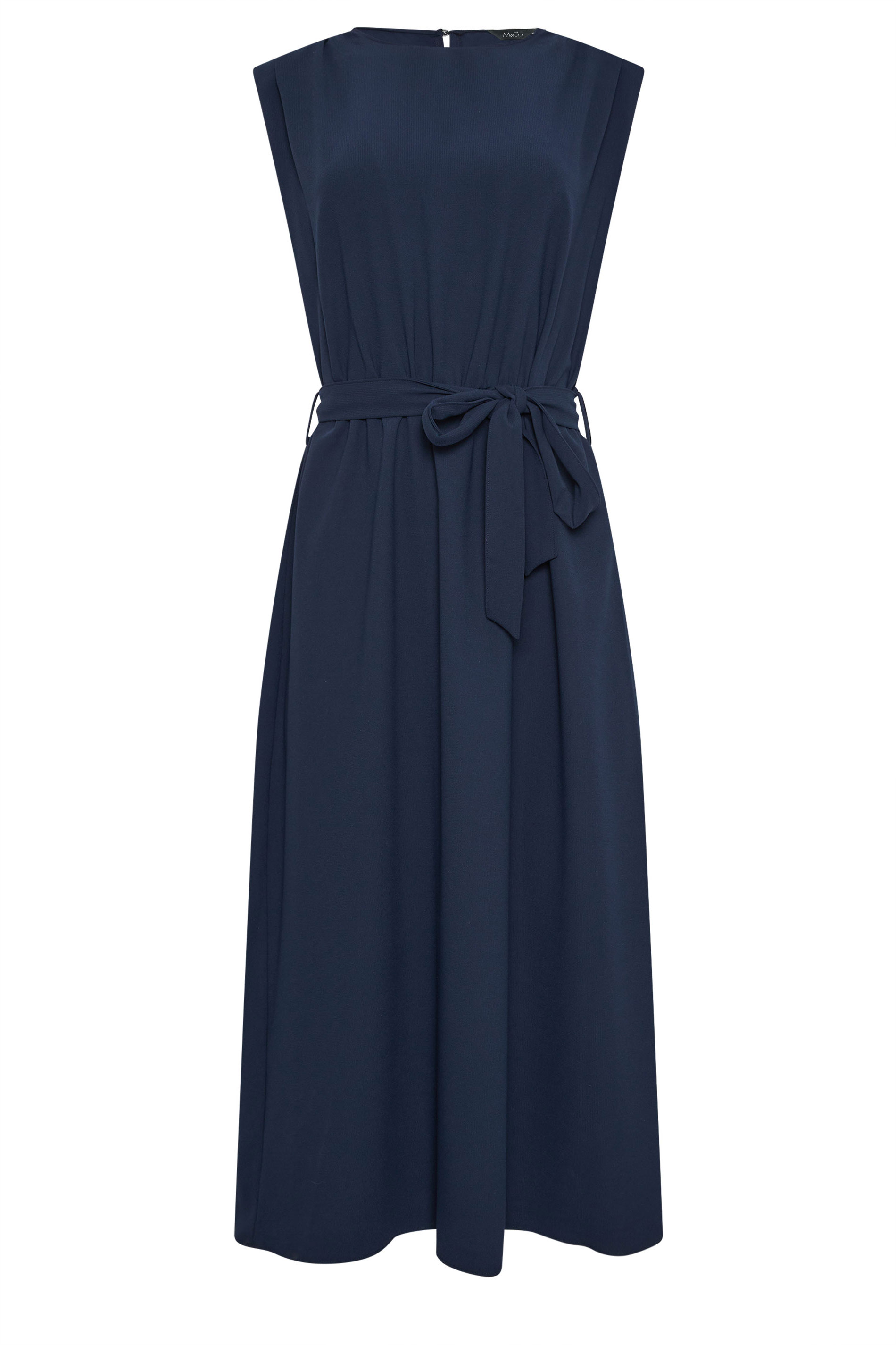 M&Co Navy Blue Tie Waist Sleeveless Midi Dress | M&Co 5