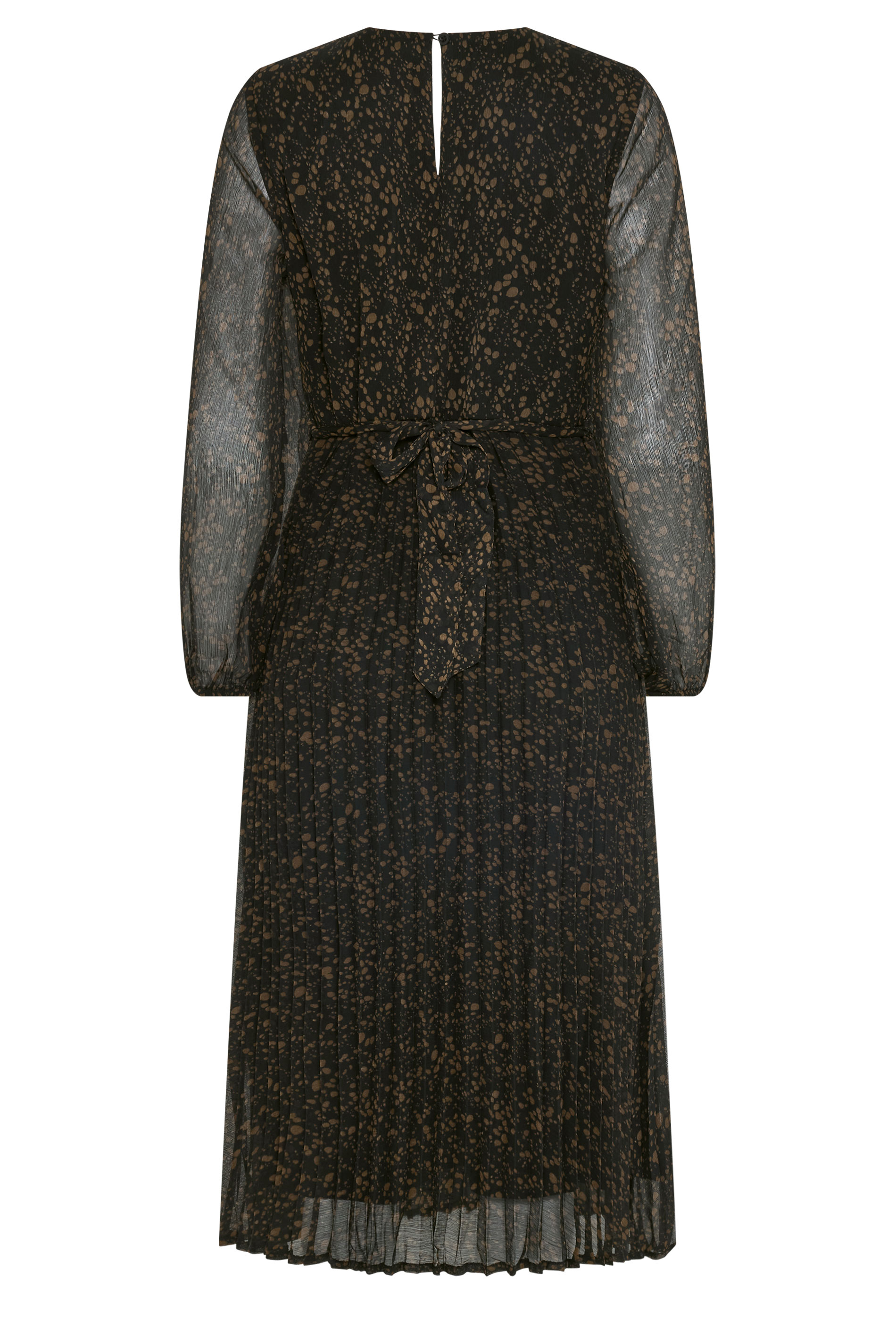M&Co Black Abstract Spot Pleated Midi Dress | M&Co 2