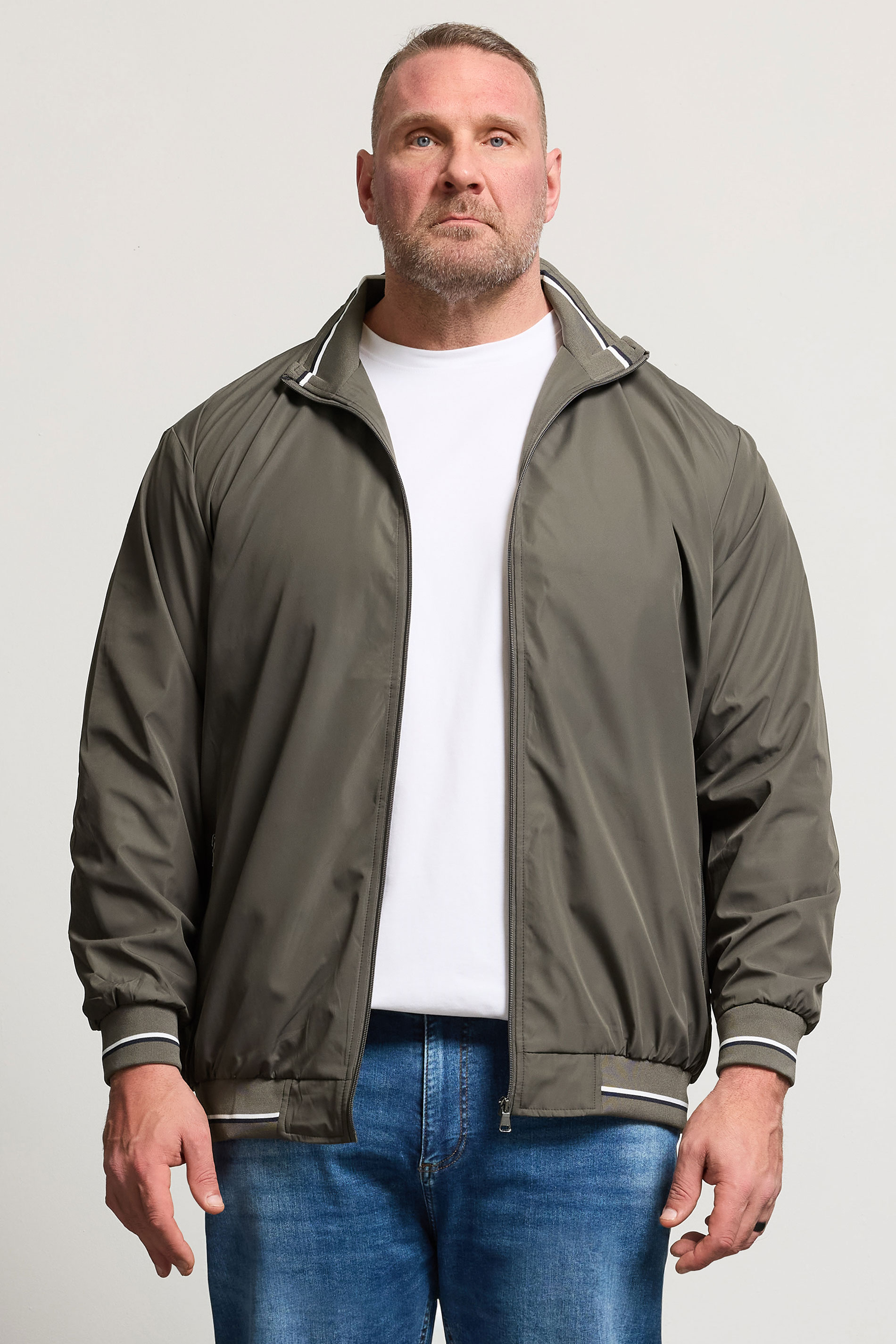 KAM Big & Tall Forest Green Lightweight Harrington Jacket | BadRhino 3
