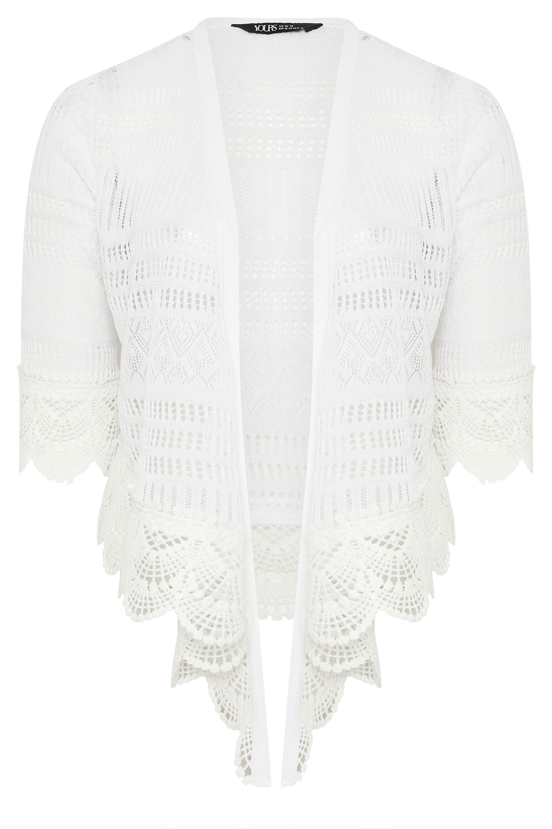 YOURS Plus Size White Waterfall Cardigan | Yours Clothing 5