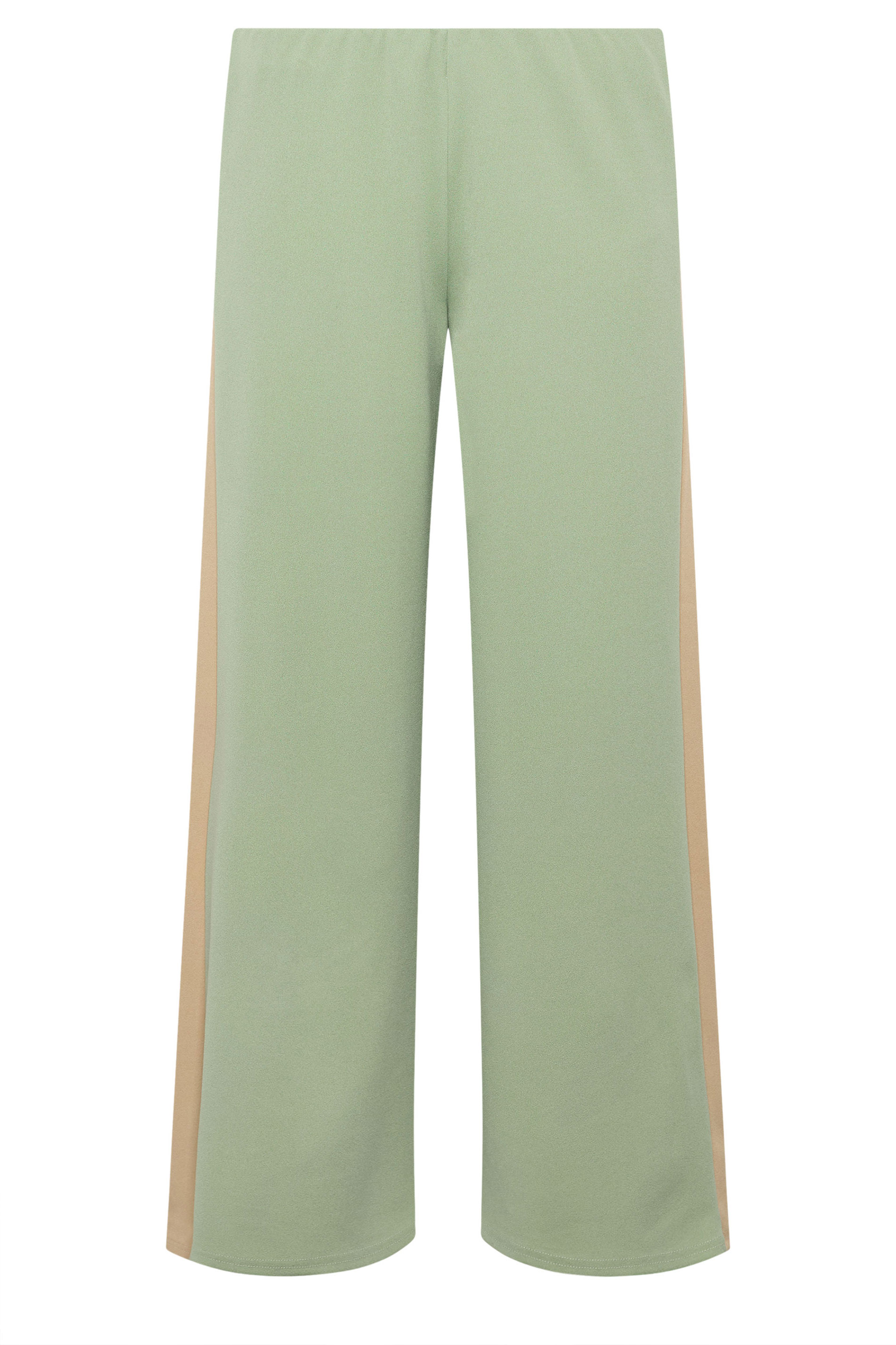 PixieGirl Petite Women's Sage Green Side Stripe Scuba Wide Leg Trousers | PixieGirl 5