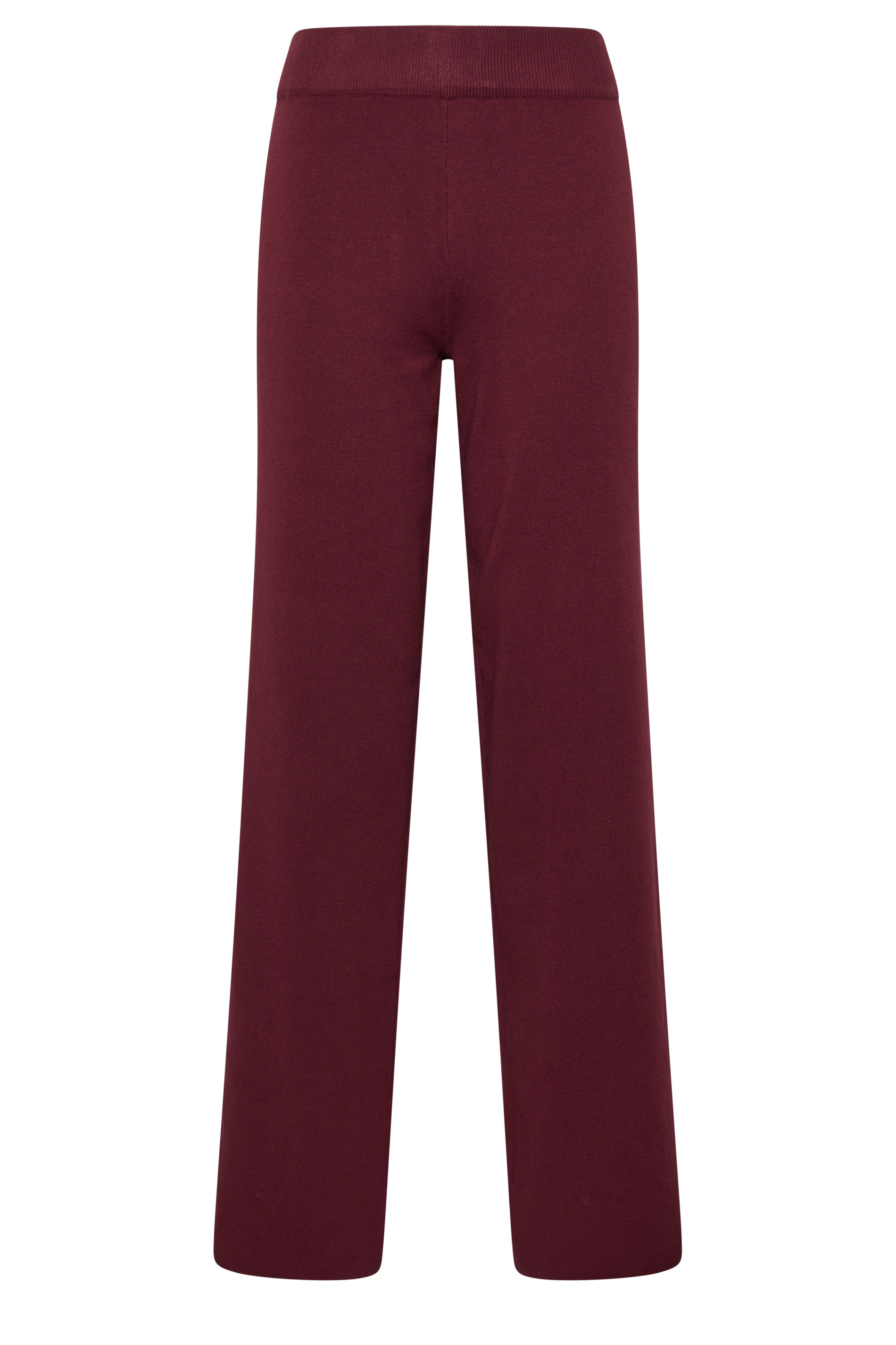 LTS Tall Women's Burgundy Red Wide Leg Knitted Trousers | Long Tall Sally 5