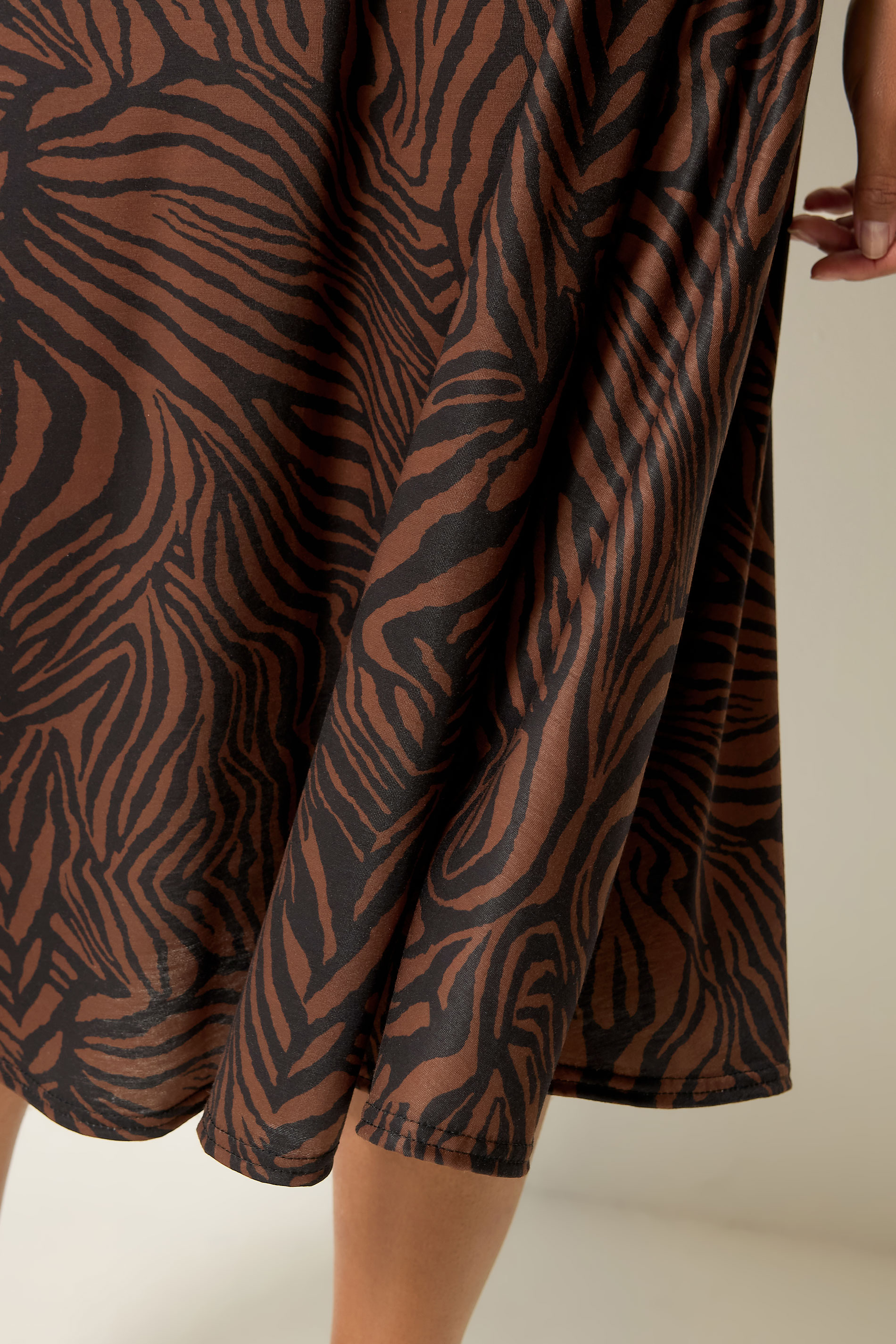 M&Co Brown Zebra Print Midi Skirt | M&Co 5