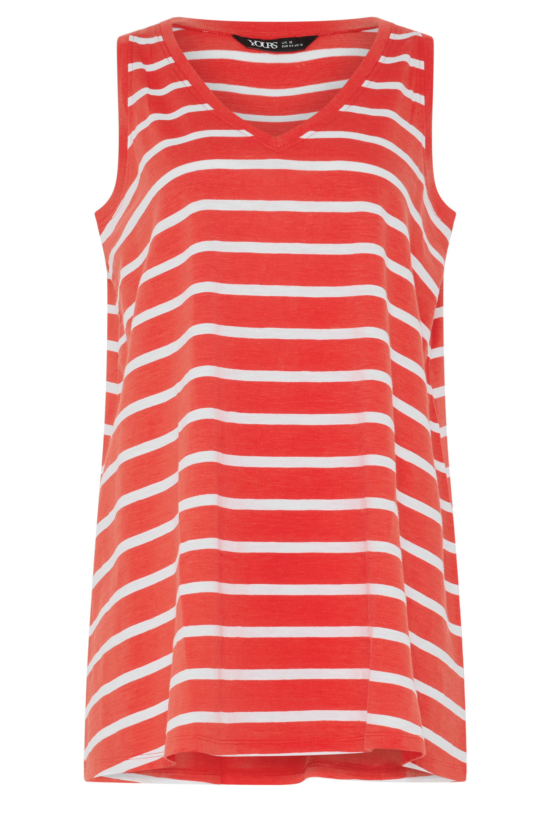 YOURS Plus Size Orange Stripe Vest Top | Yours Clothing 5