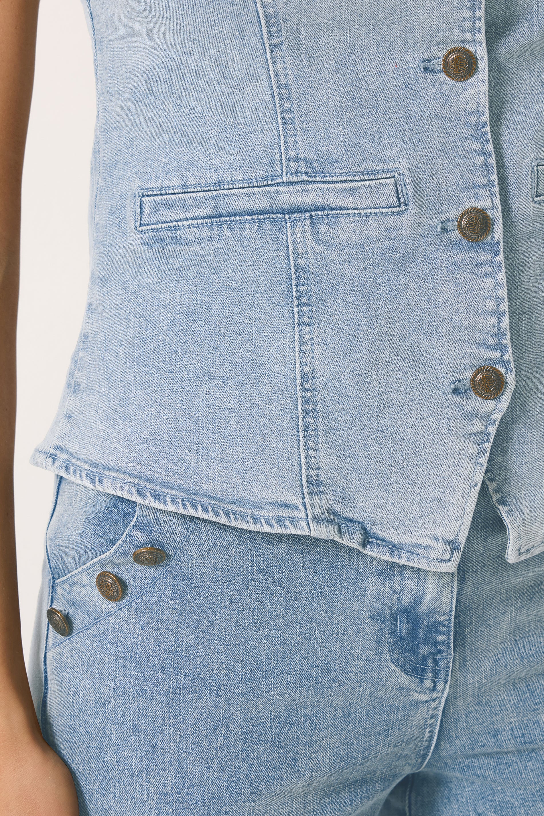 LTS Tall Women's Light Blue Denim Waistcoat | Long Tall Sally  5