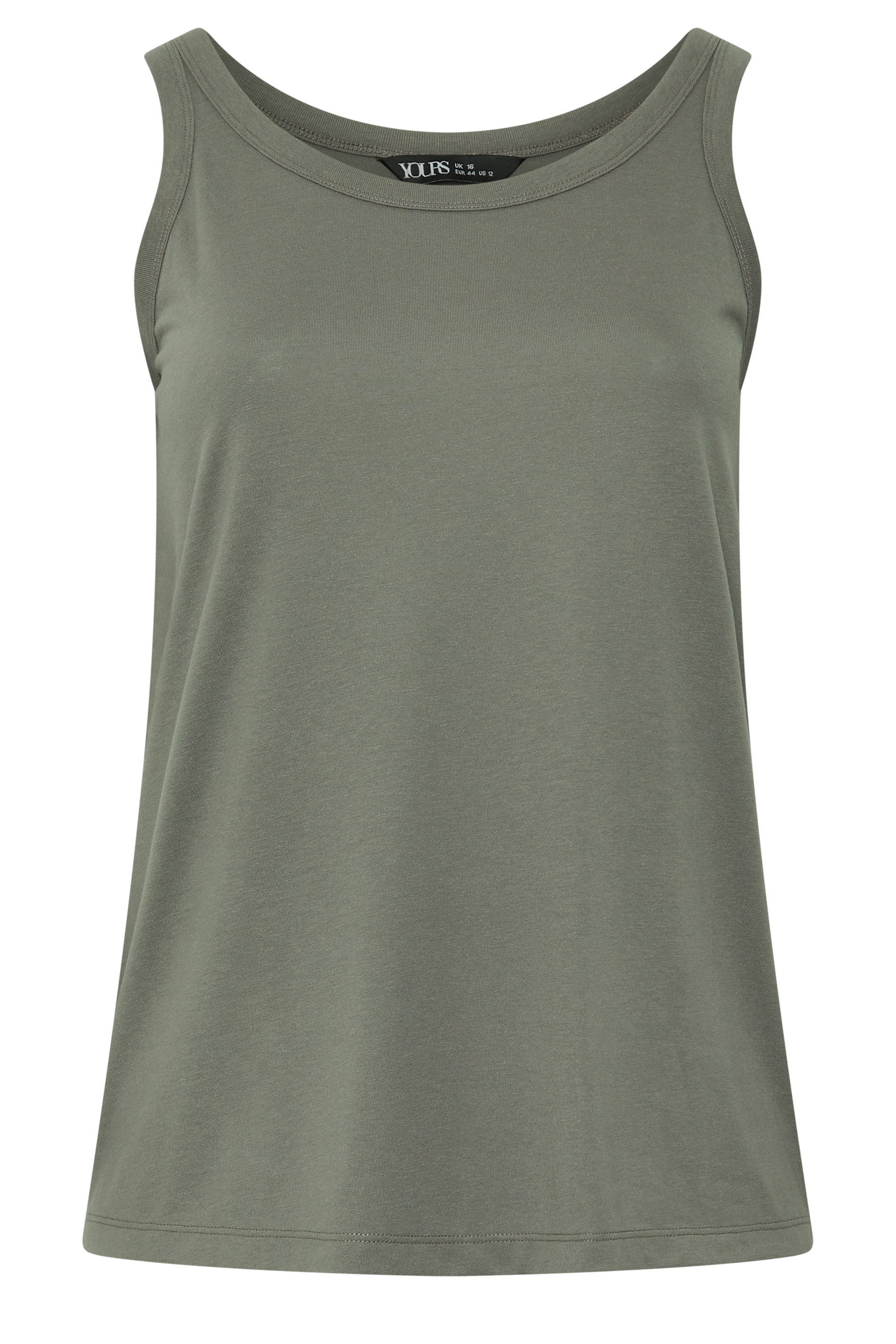 YOURS Plus Size Sage Green Core Basic Vest Top | Yours Clothing 1