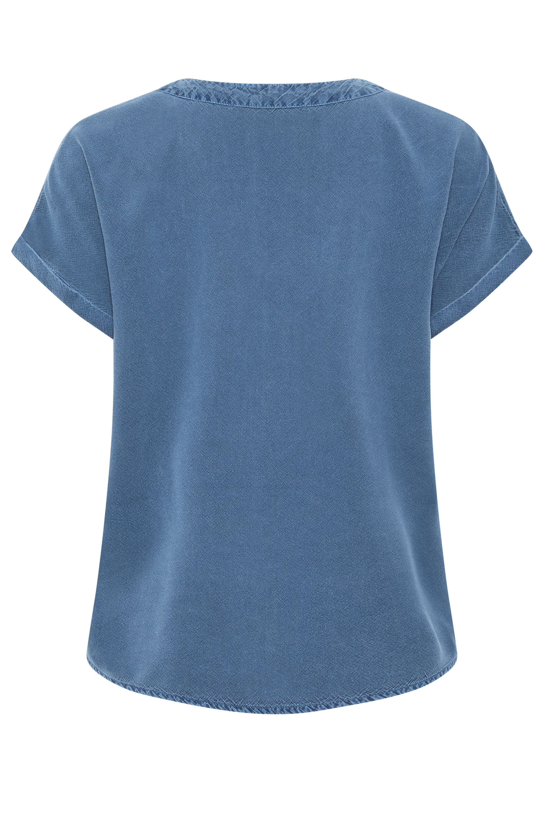 M&Co Denim Blue Button Front Blouse | M&Co 6