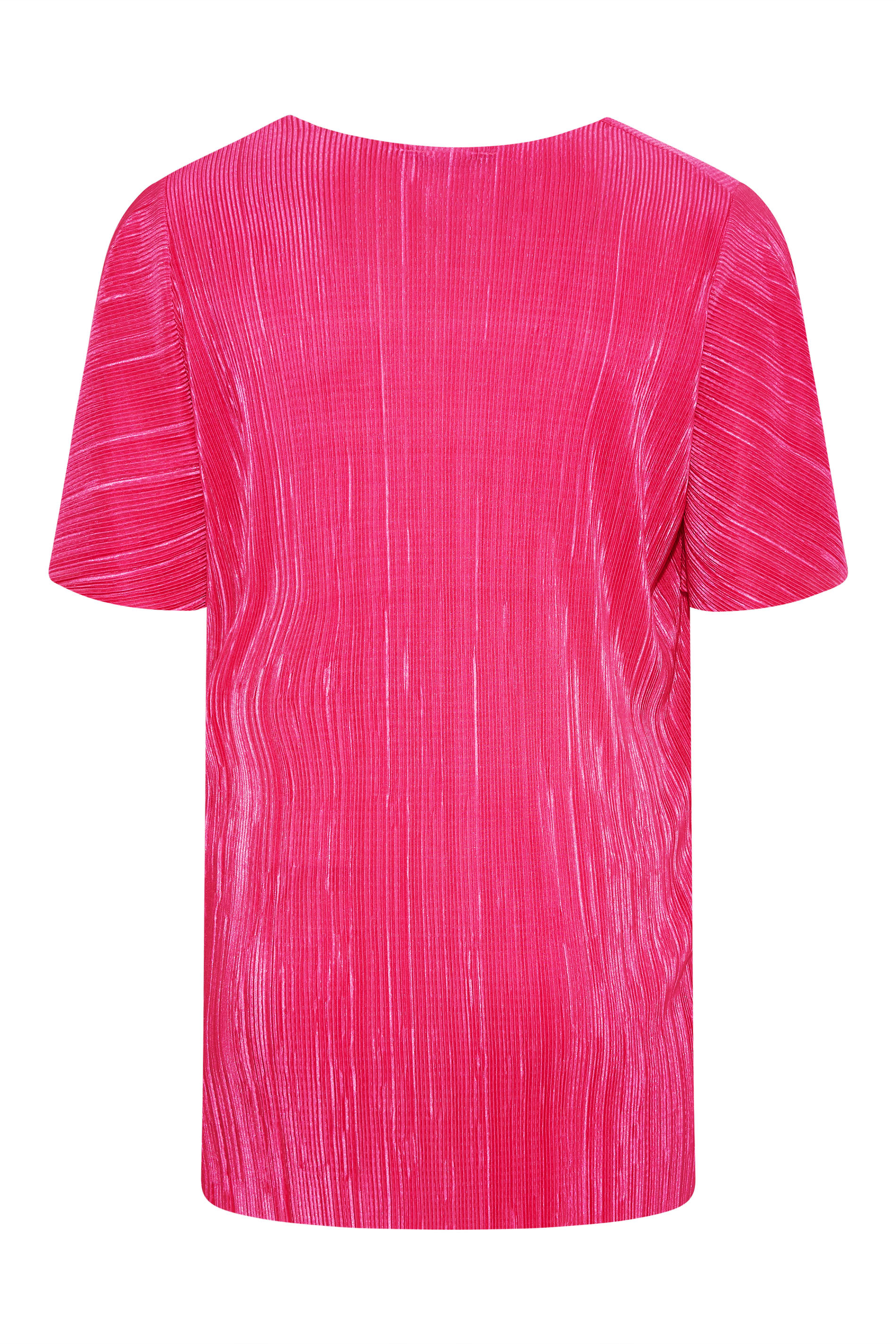 Grande taille  Tops Grande taille  Tops de Soirée | LIMITED COLLECTION - T-Shirt Rose Ample Texture Plissée - OB71025