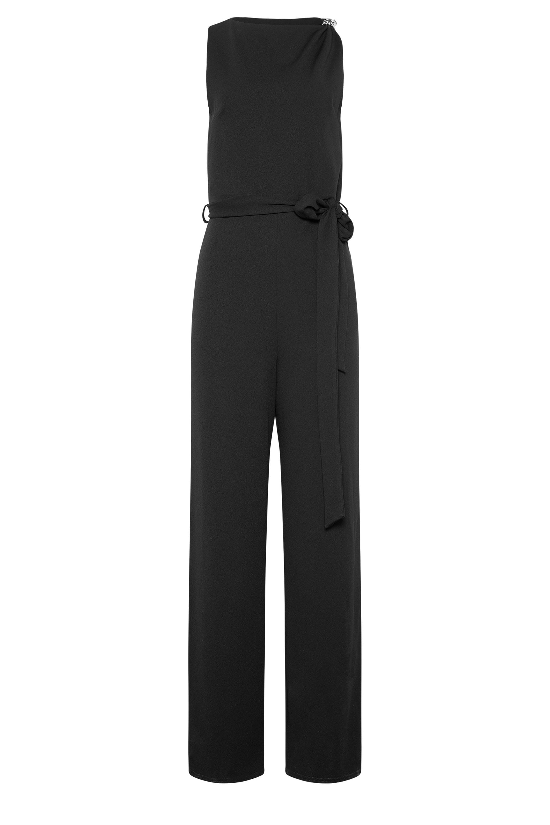LTS Tall Women's Black Belted Wide Leg Jumpsuit | Long Tall Sally 5