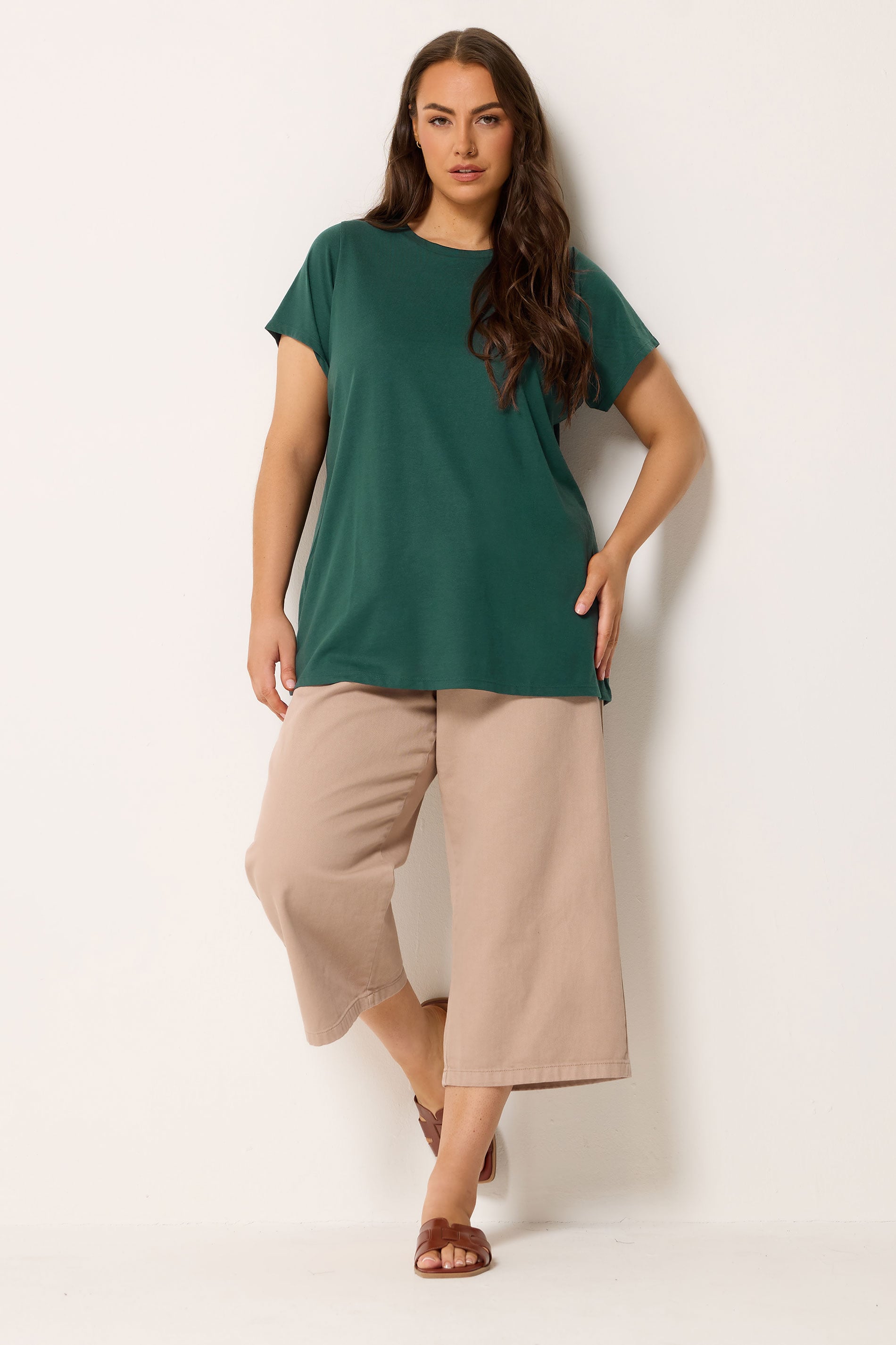YOURSET 3 PACK Plus Size Mocha Brown & Pink Core T-Shirts | Yours Clothing 2