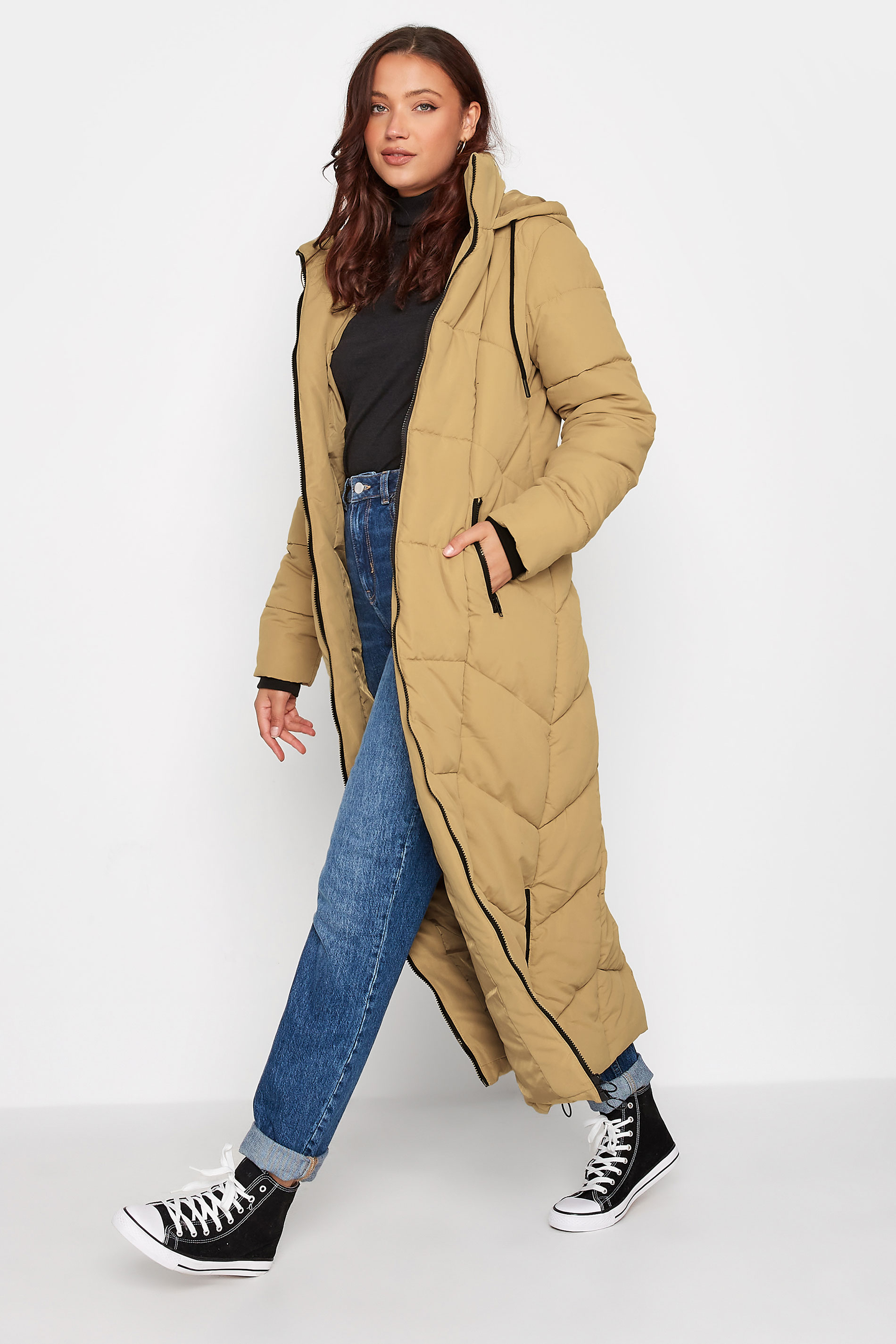 LTS Tall Womens Light Brown Maxi Puffer Coat| Long Tall Sally | Long ...